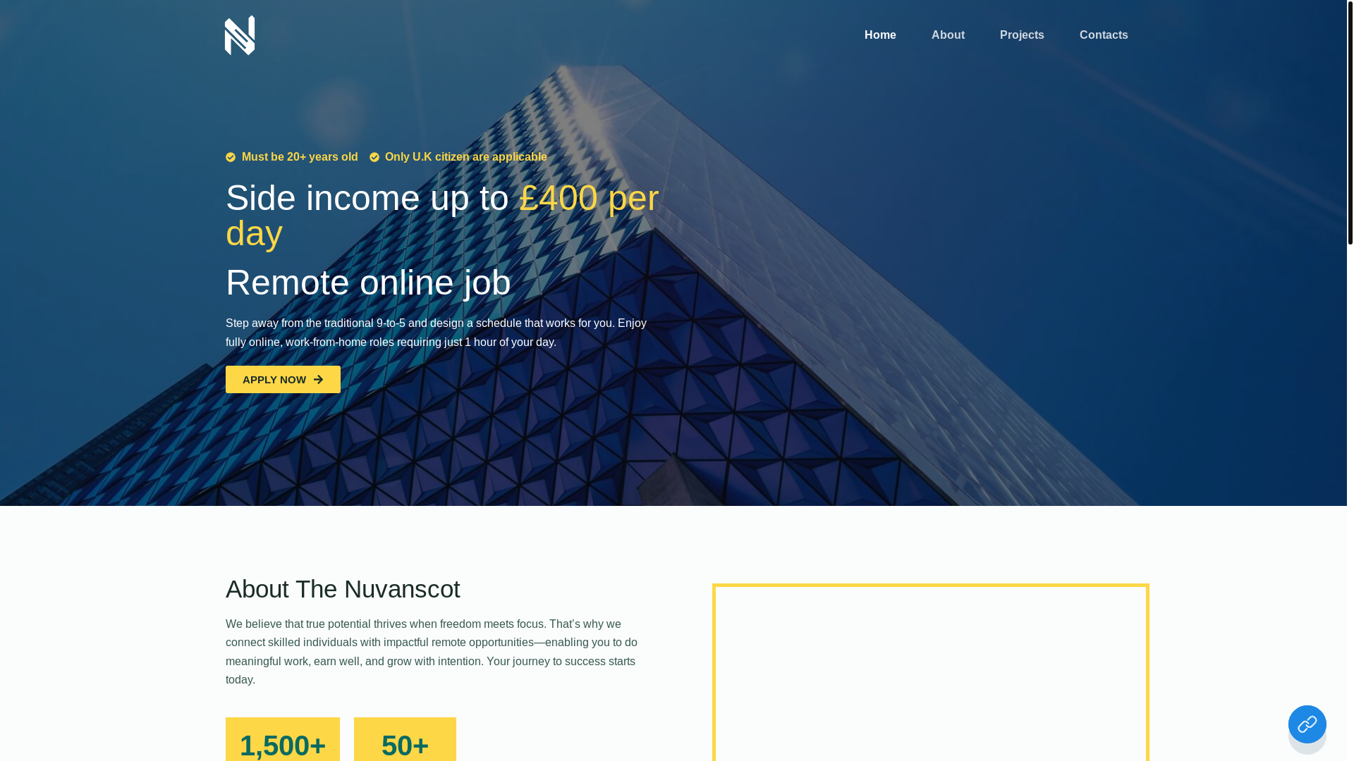 website screenshot of https://nuvanscot.com/