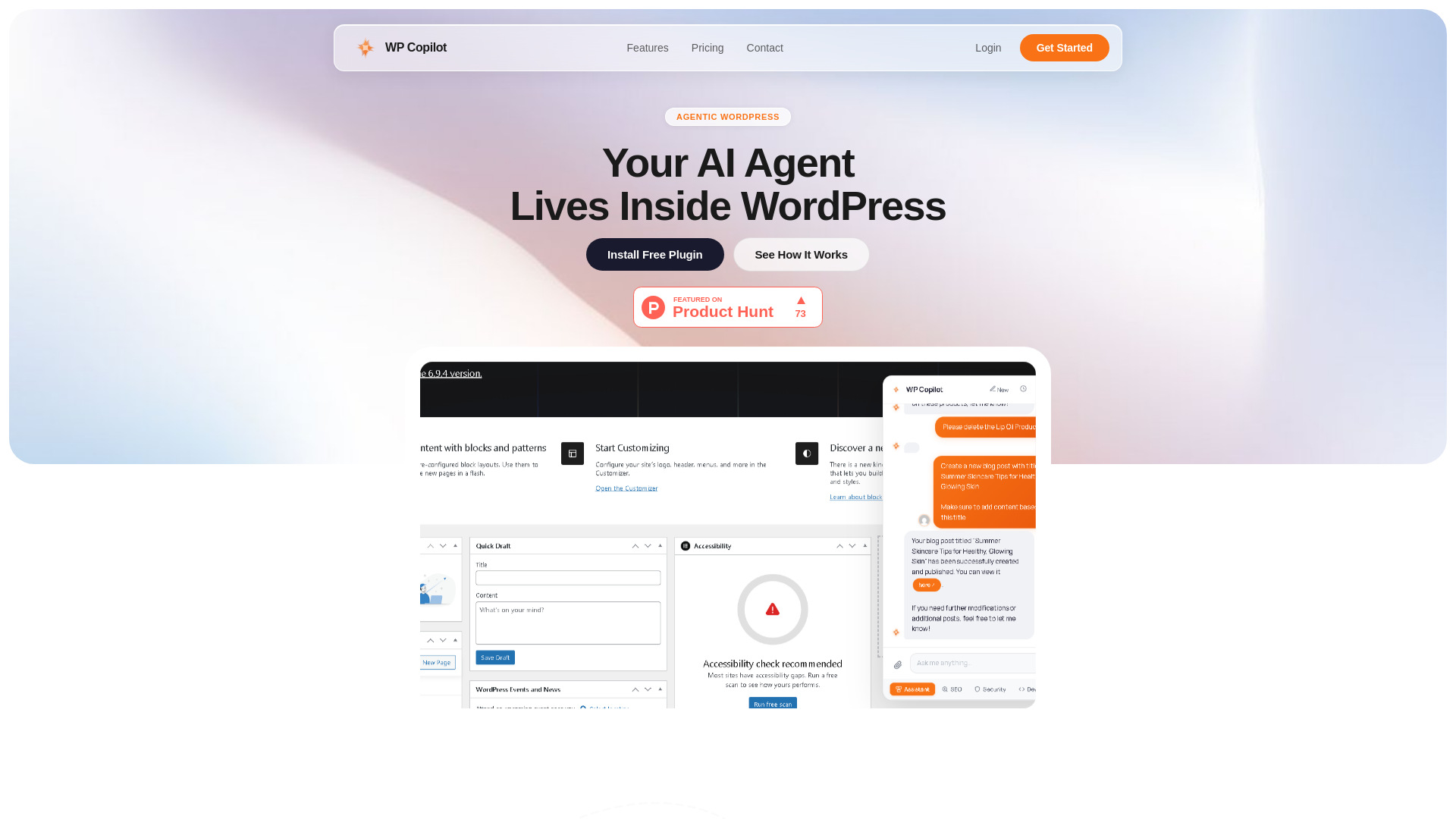 website screenshot of https://wpcopilot.org/