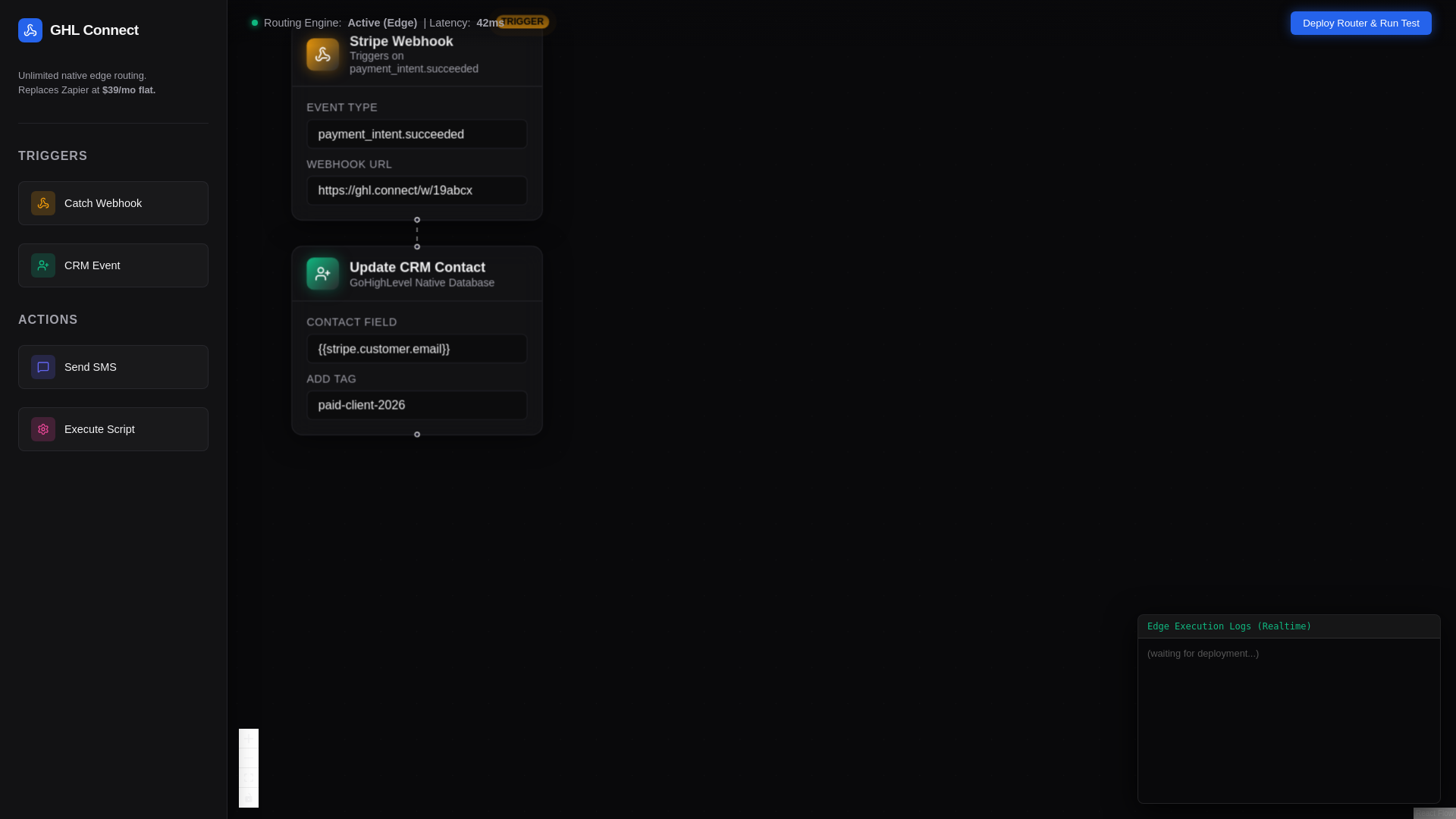 website screenshot of https://ghl-connect-router.pages.dev/