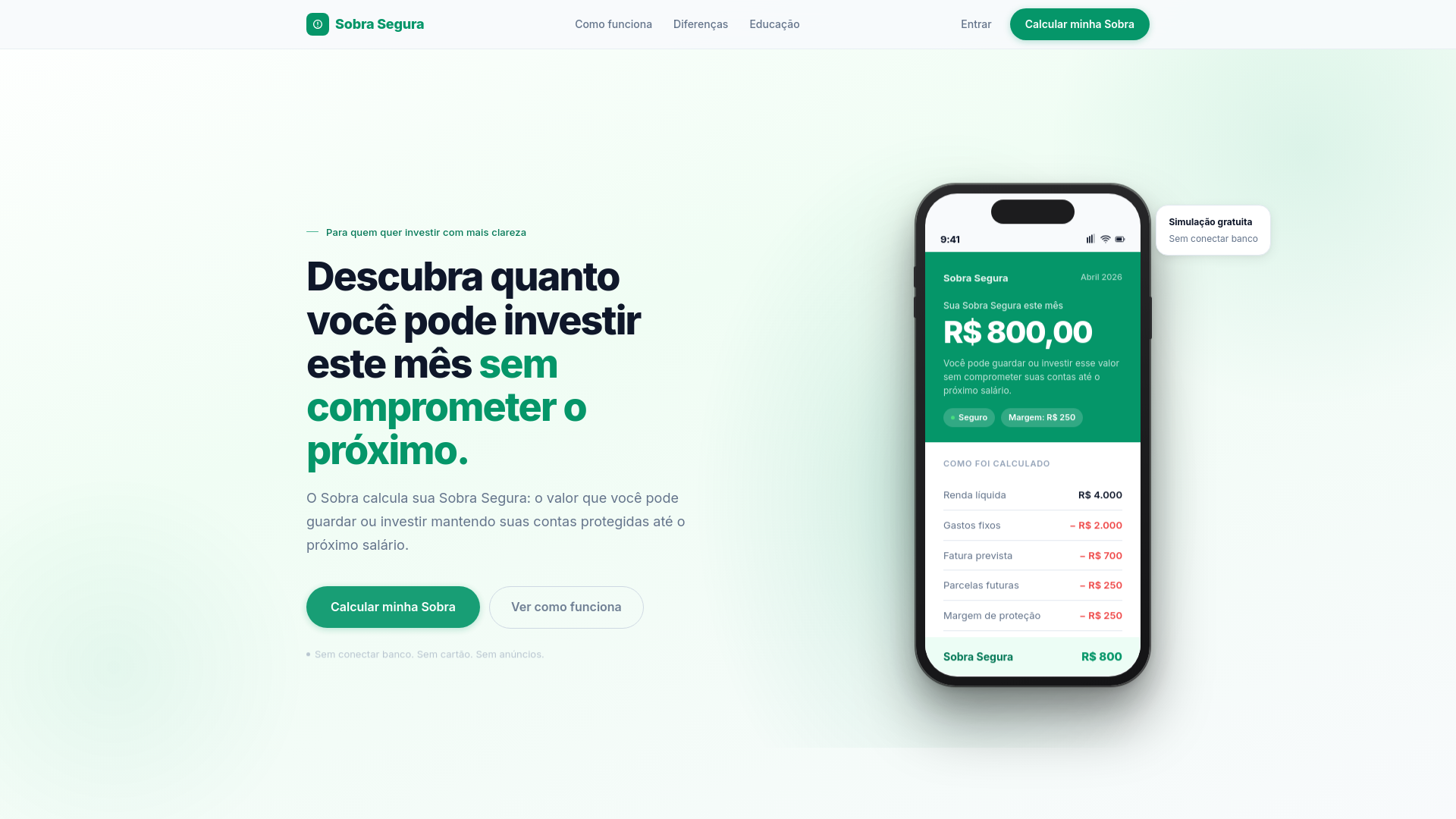 website screenshot of https://sobrasegura.com.br/