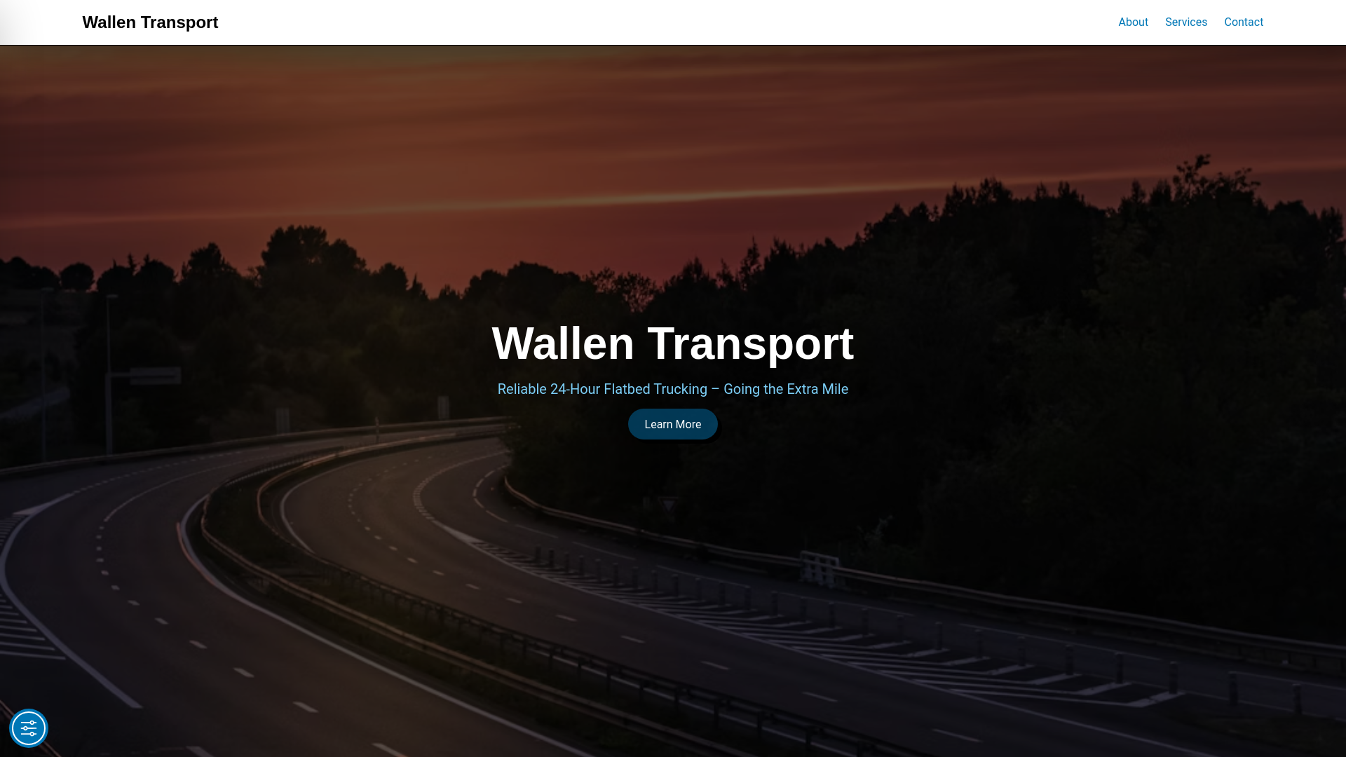 website screenshot of https://wallentransport.com