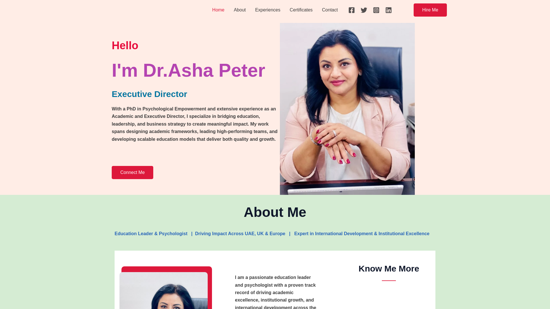 website screenshot of https://ashapeter.com