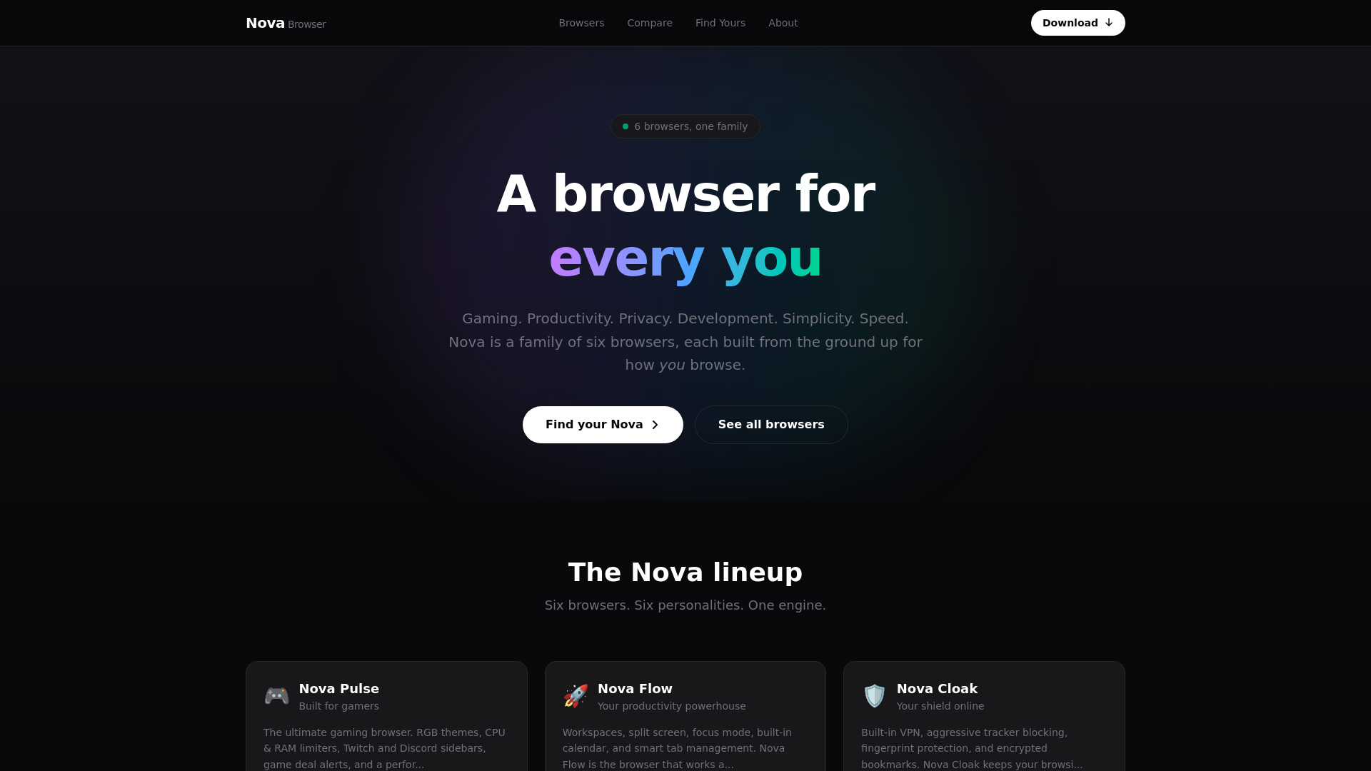 website screenshot of https://nova-browser.pages.dev/