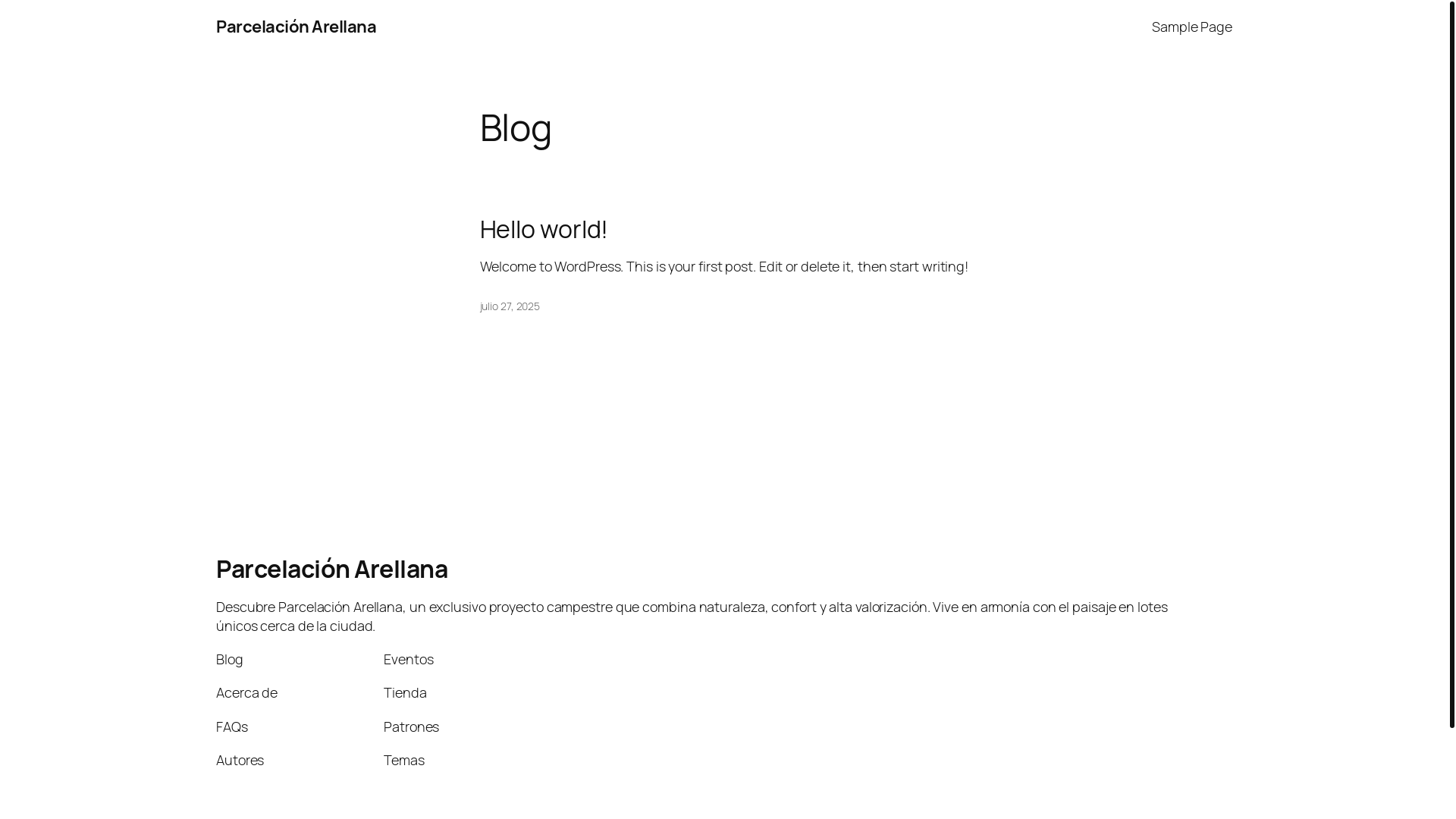 website screenshot of https://parcelacionarellana.co/