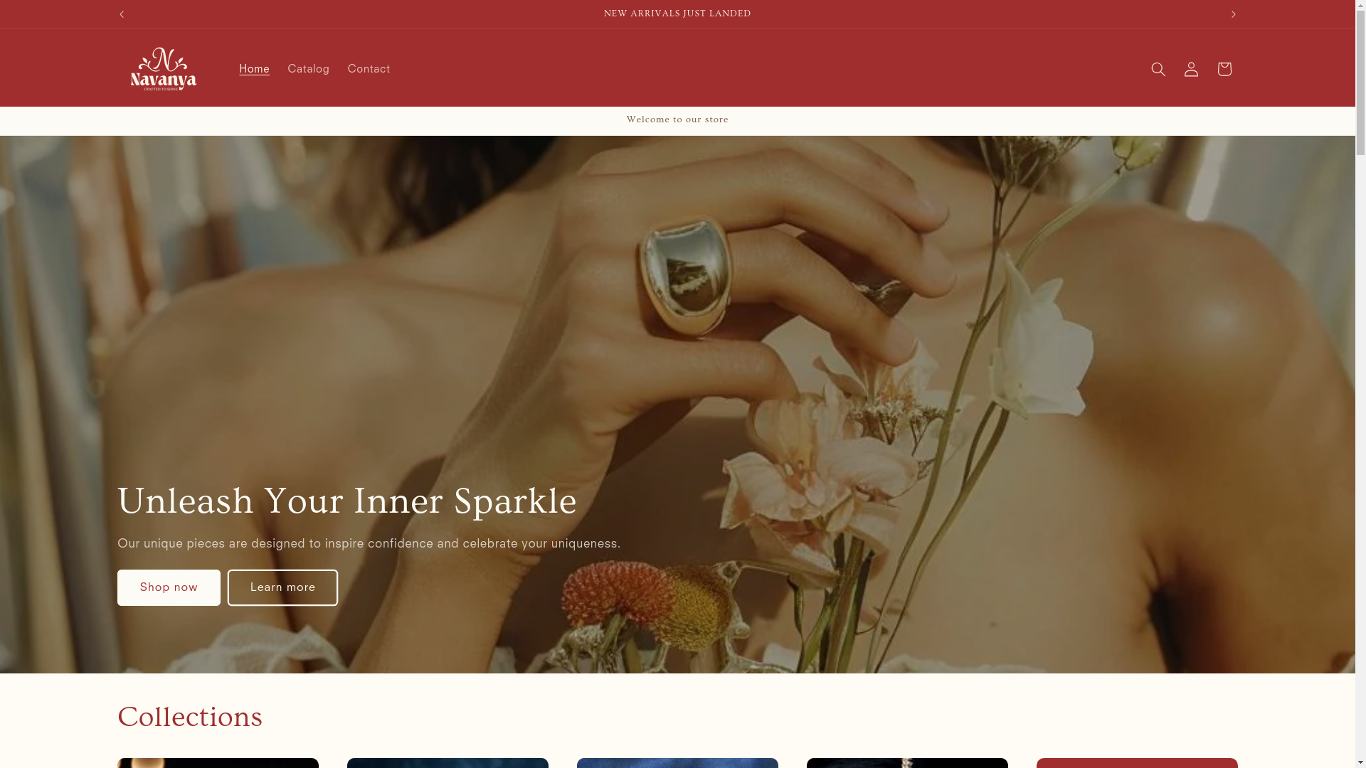 website screenshot of https://navanyajewels.com/