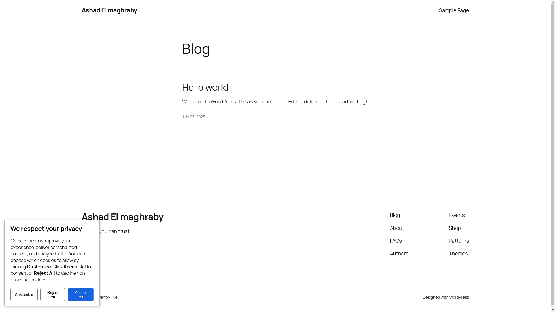 website screenshot of https://ashad-elmaghraby.com/