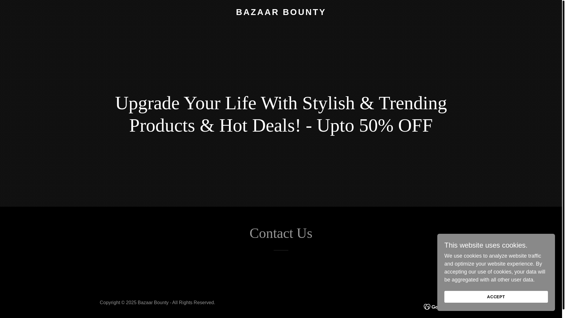 website screenshot of https://bazaarbounty.in/