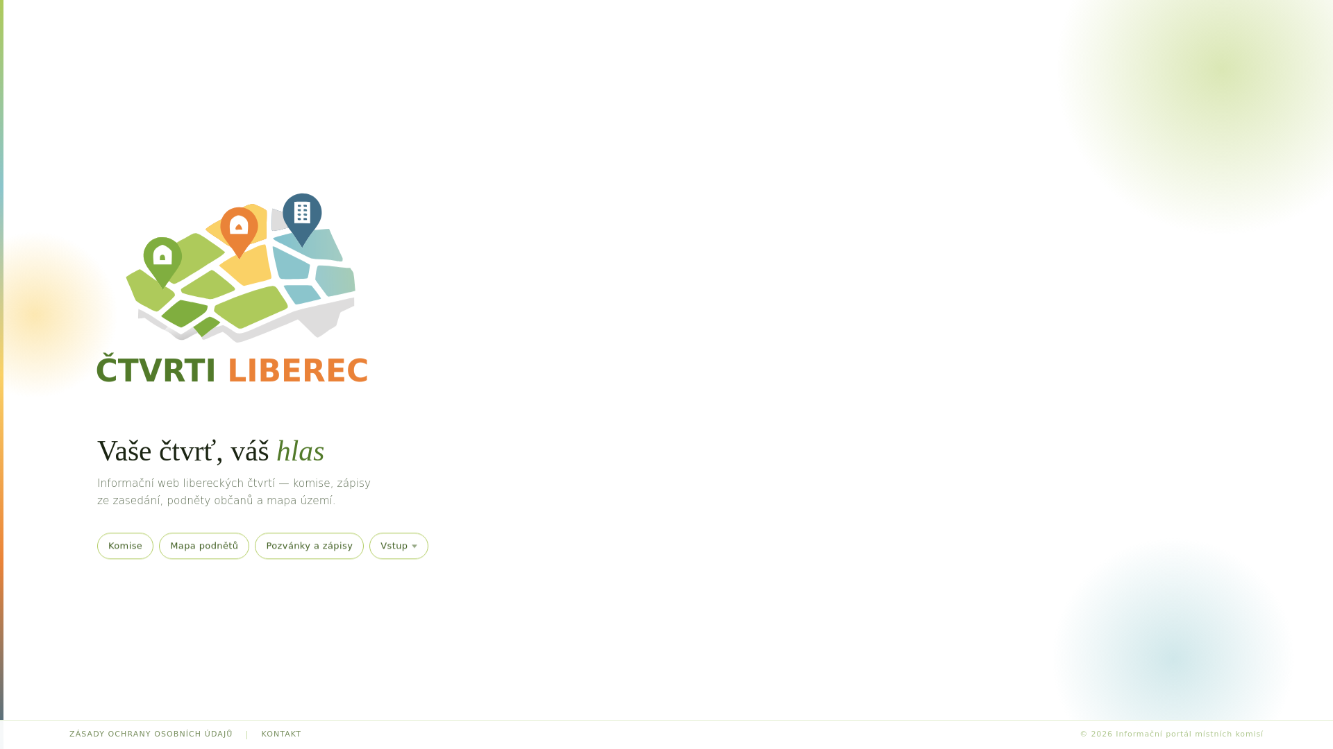 website screenshot of https://ctvrti-liberec.cz/