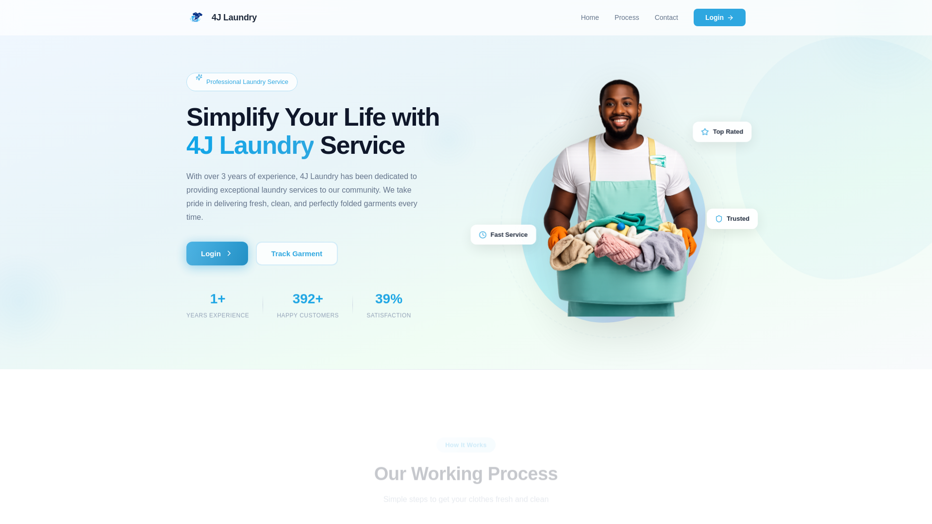 website screenshot of https://4j-laundry.pages.dev/