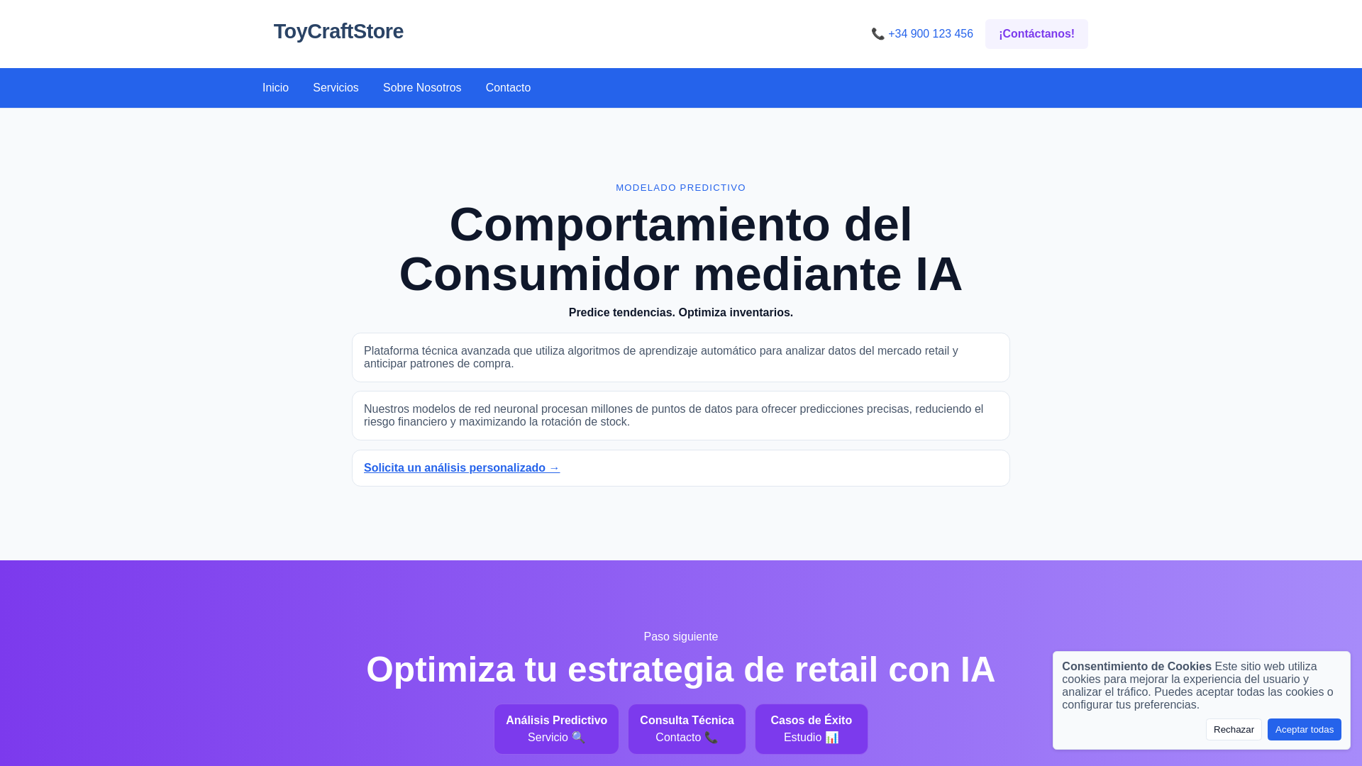 website screenshot of https://toycraftstore.com/