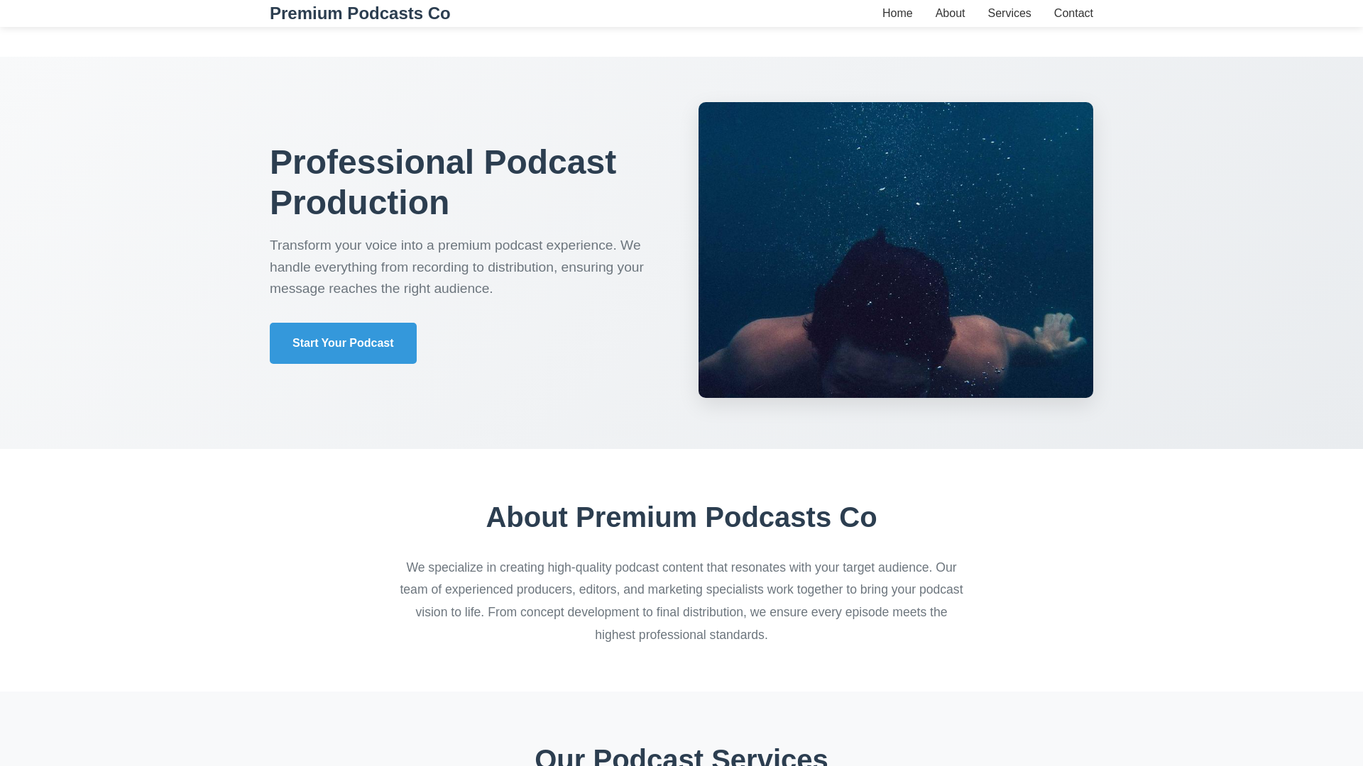 website screenshot of https://premiumpodcastsco.sbs/