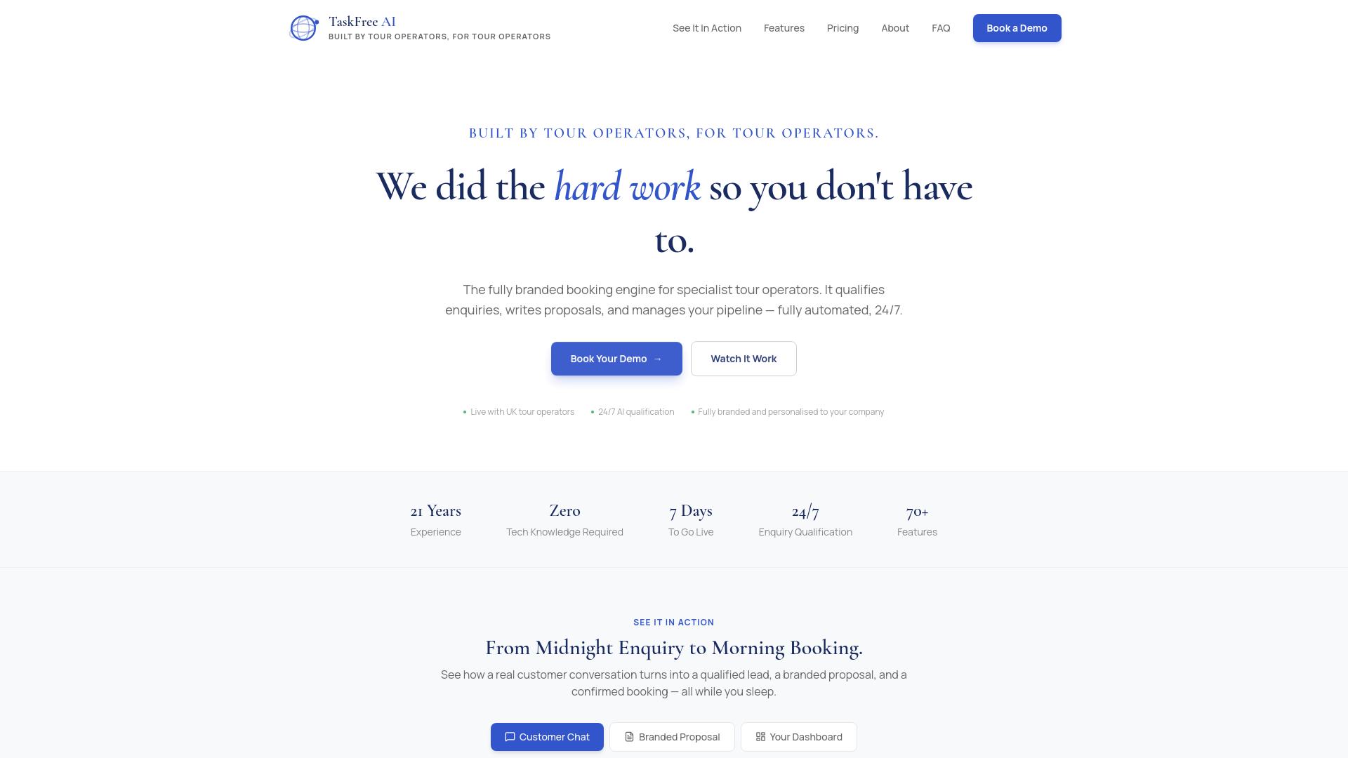website screenshot of https://taskfreeai.com