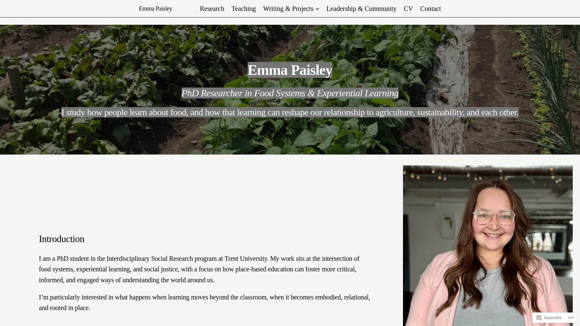 website screenshot of https://emmahpaisley.com/