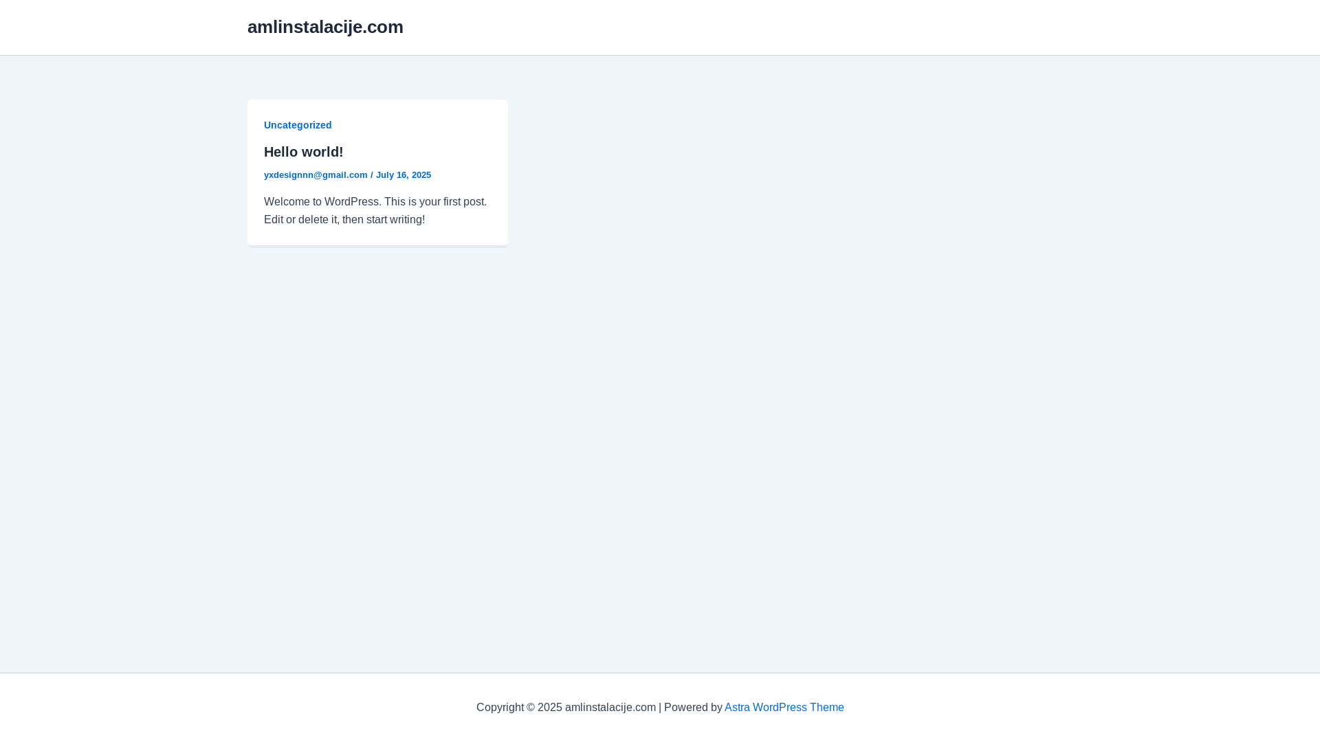 website screenshot of https://amlinstalacije.com/