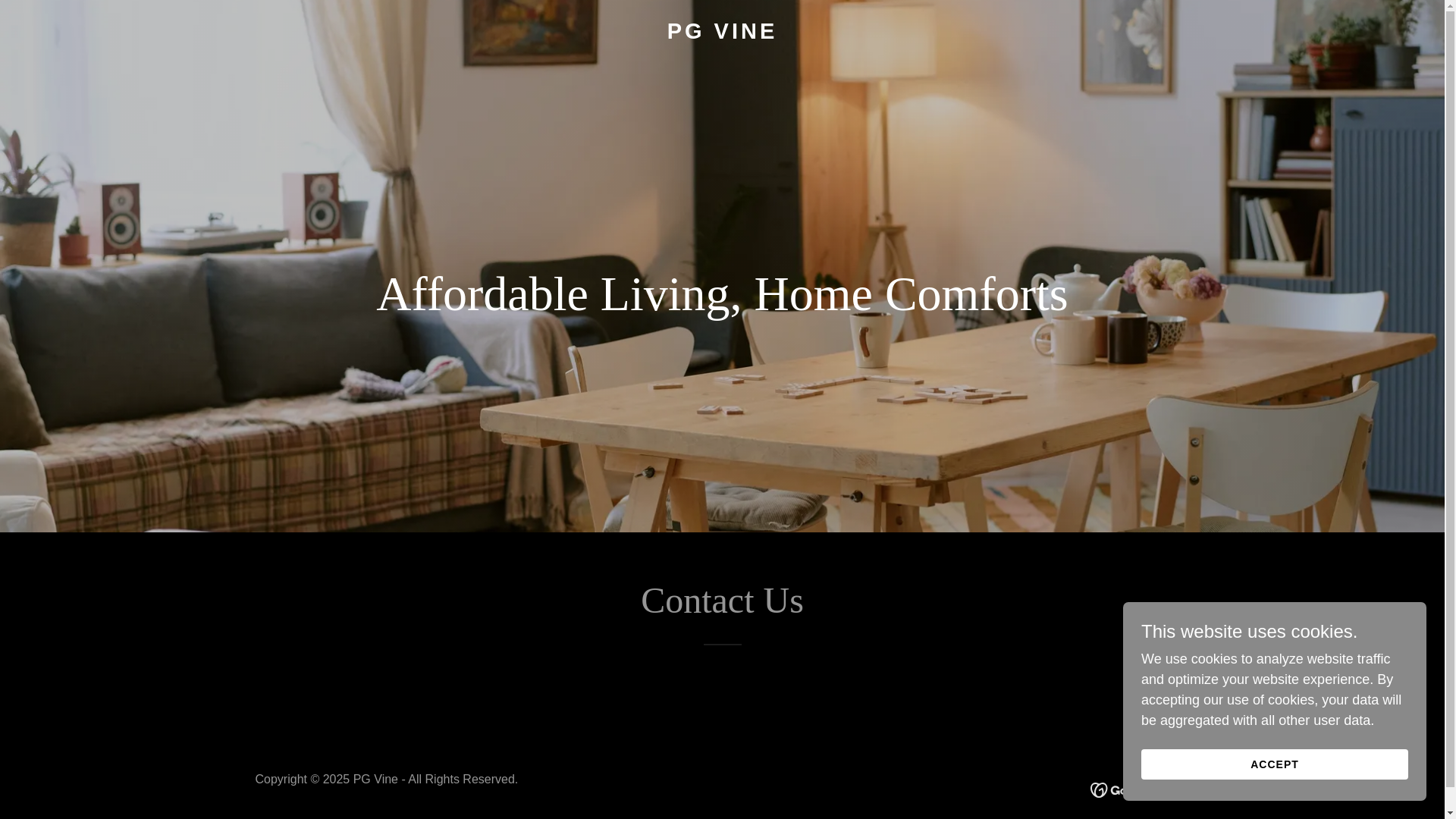 website screenshot of https://pgvine.com/