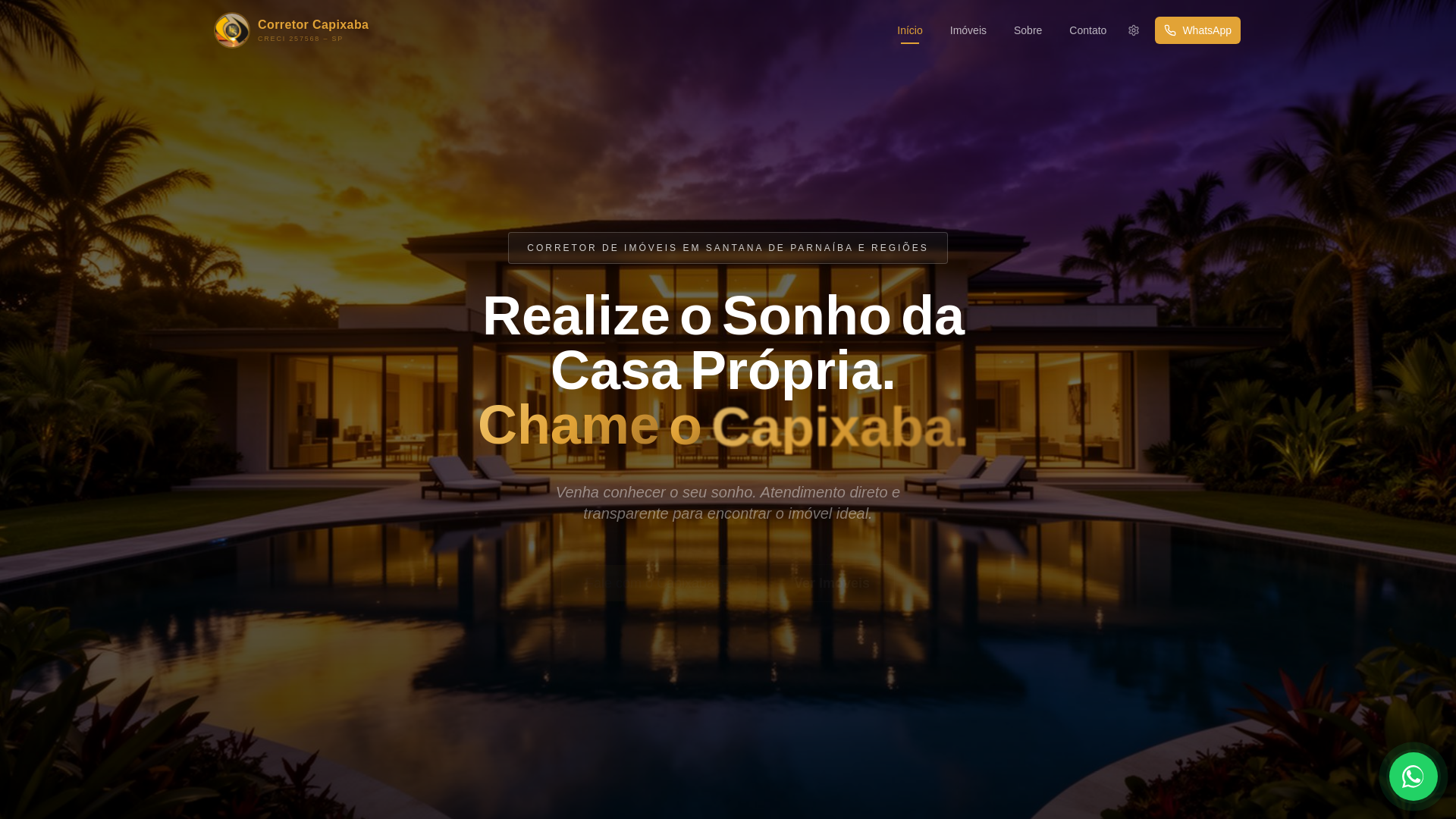 website screenshot of https://corretorimobiliriocapixaba.com.br/