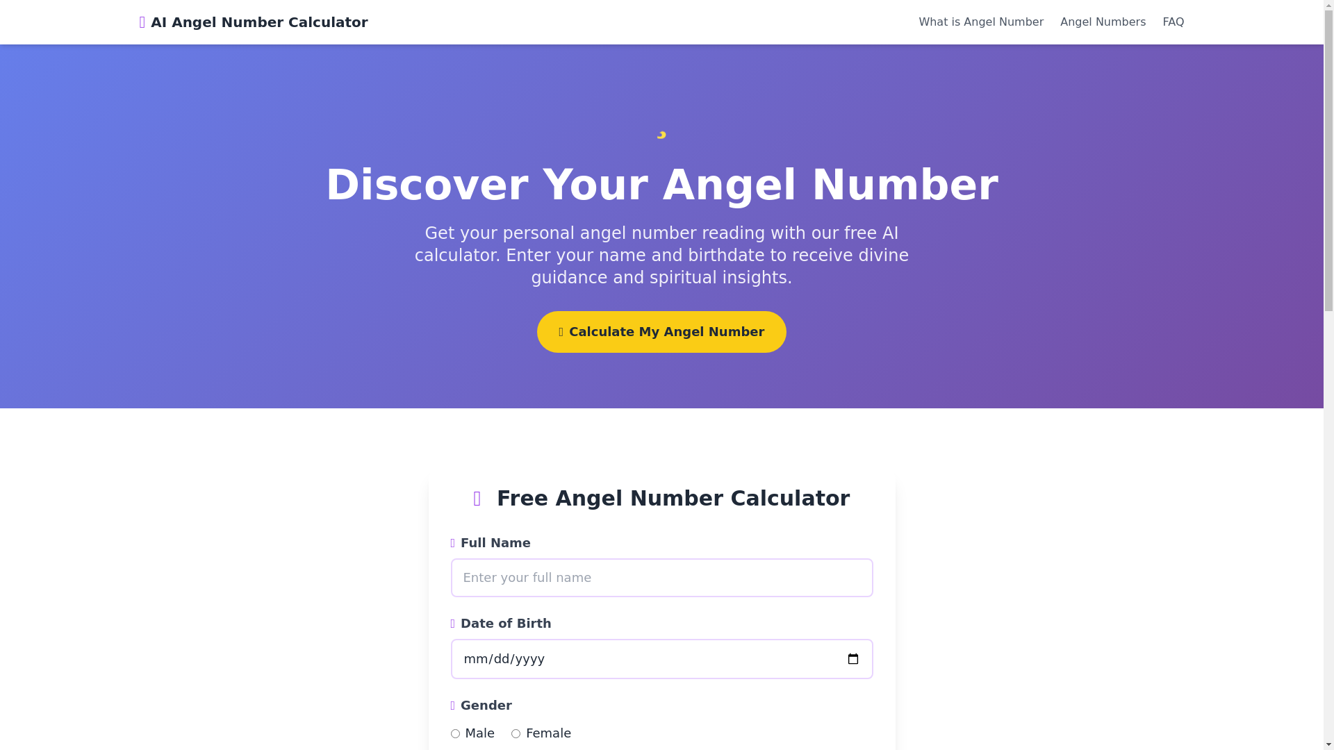 website screenshot of https://angelnumbercalculator.pages.dev/