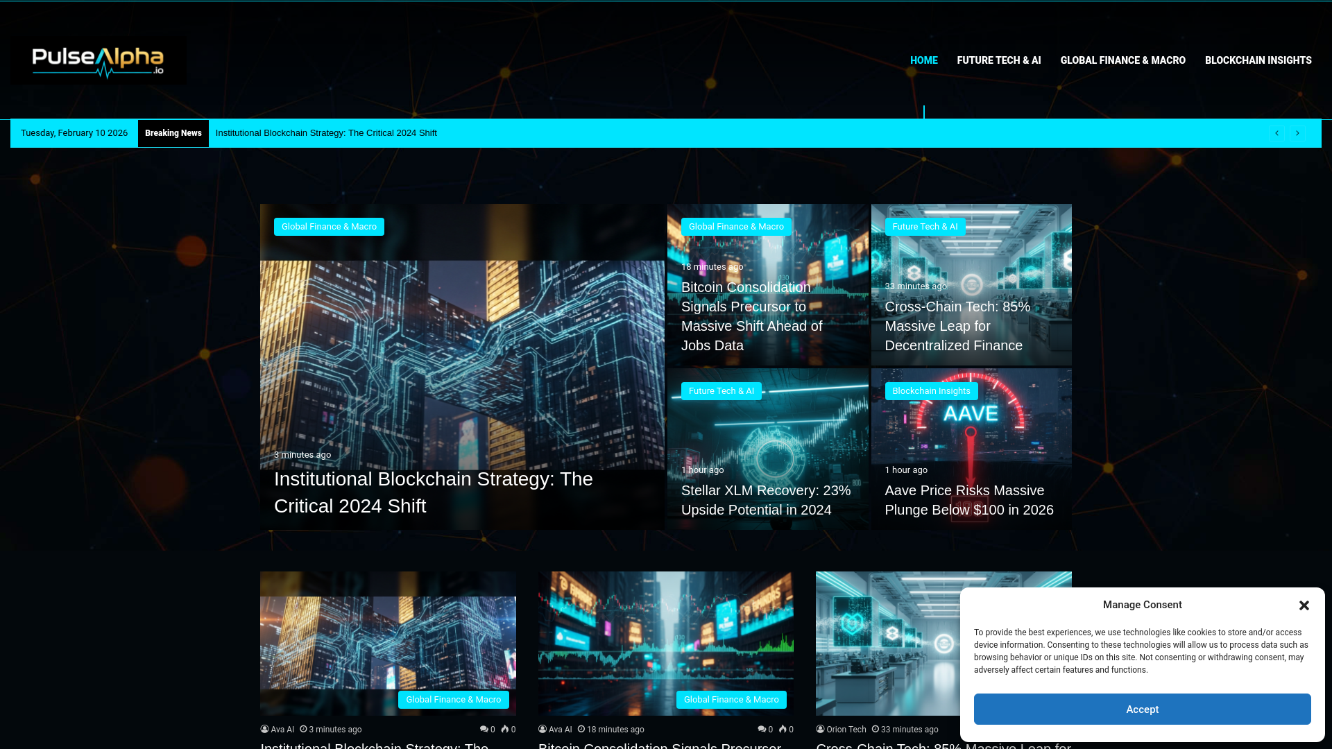 website screenshot of https://pulsealpha.io/