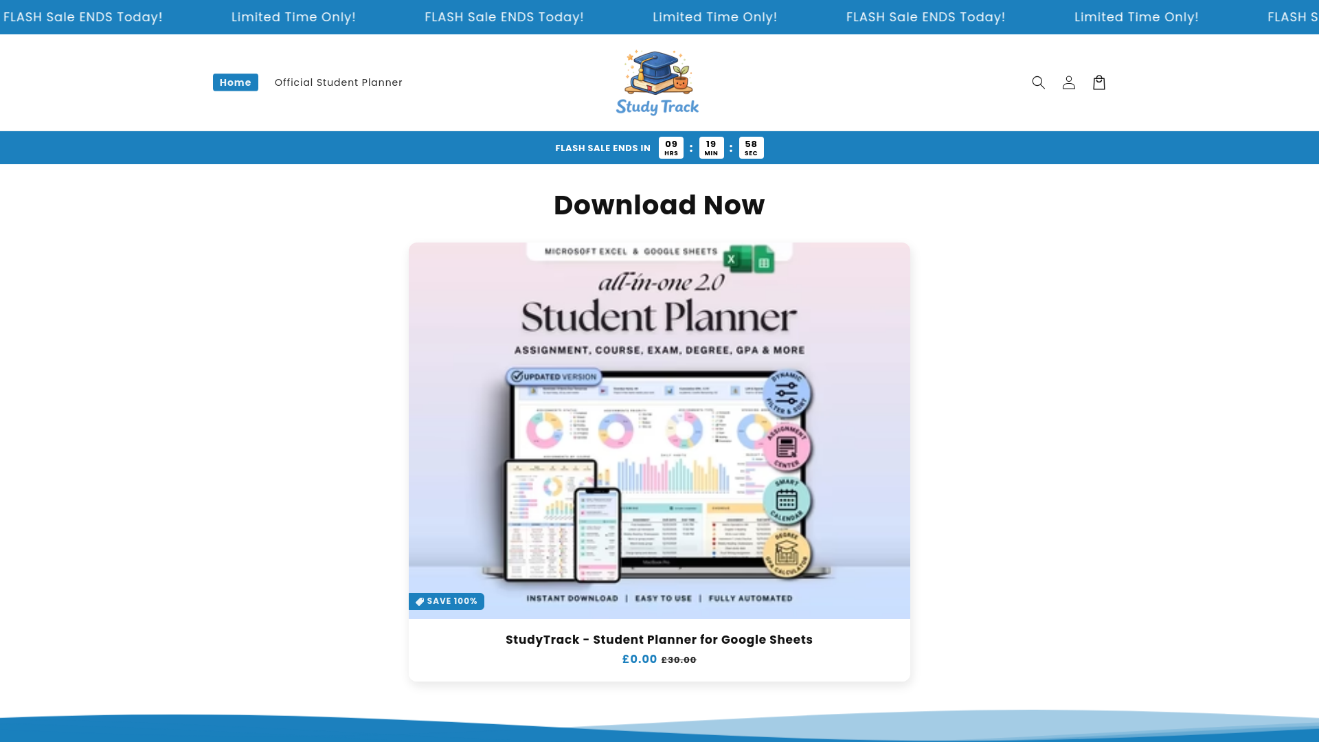 website screenshot of https://studytrack.store/