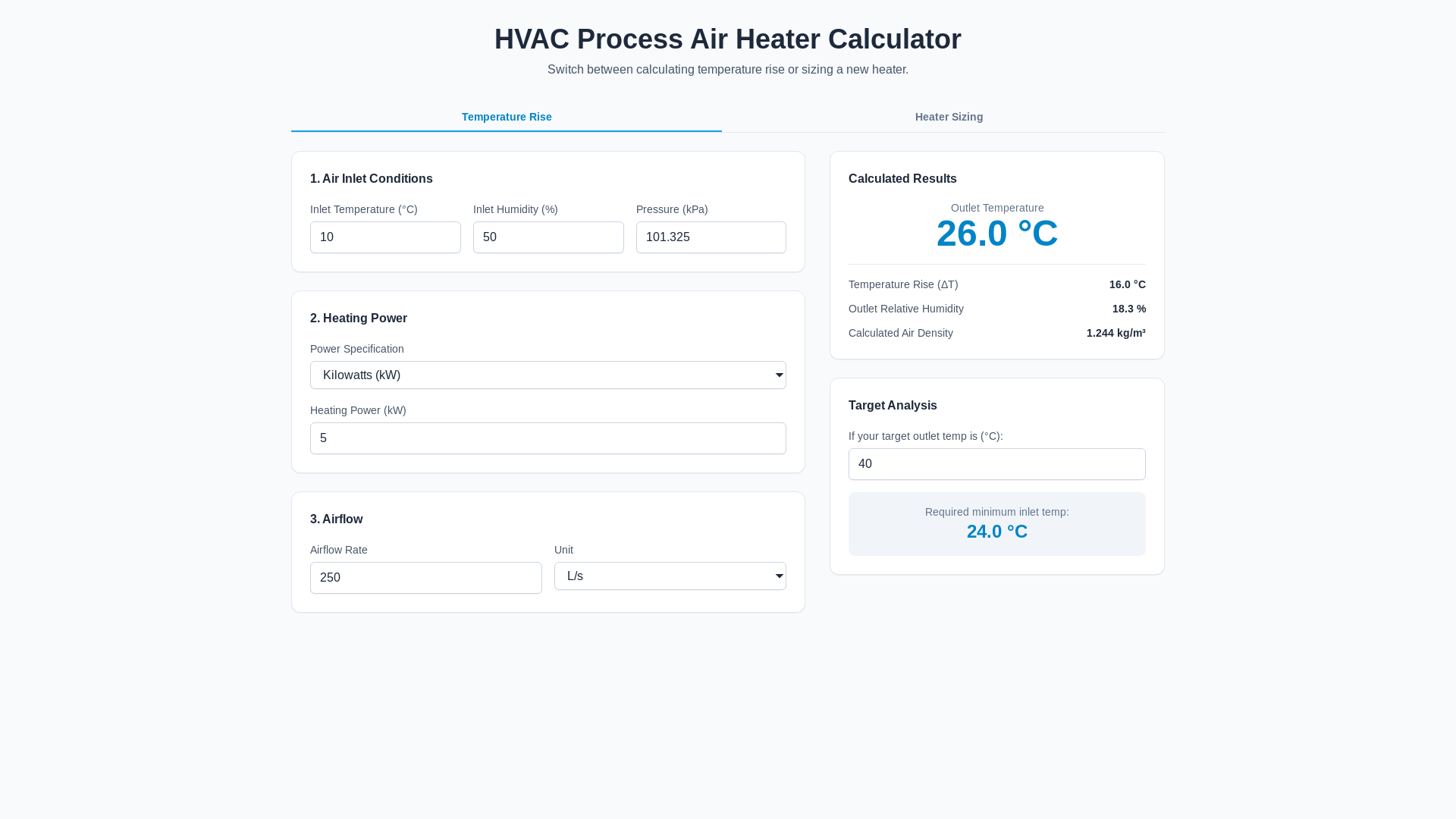website screenshot of https://electricheatcalc.pages.dev/