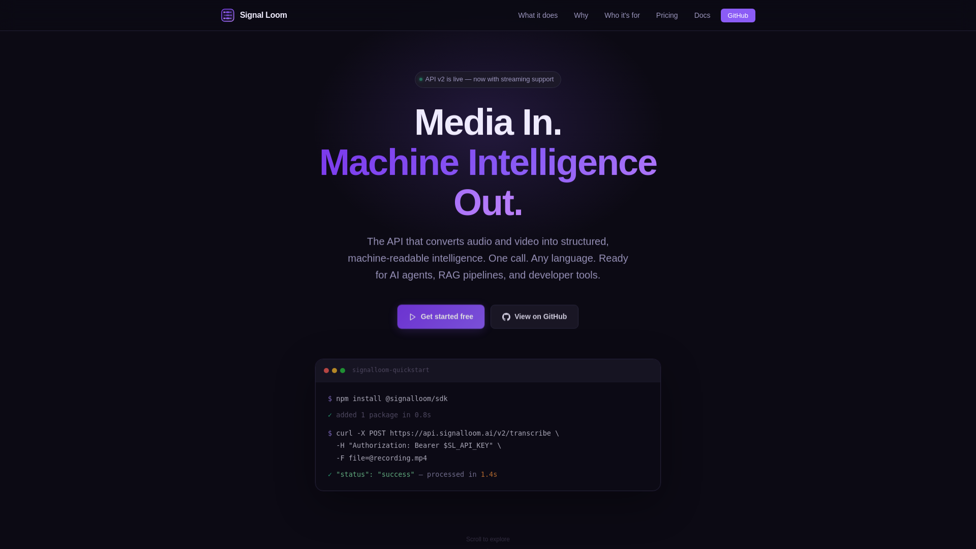 website screenshot of https://signalloom-landing.pages.dev/