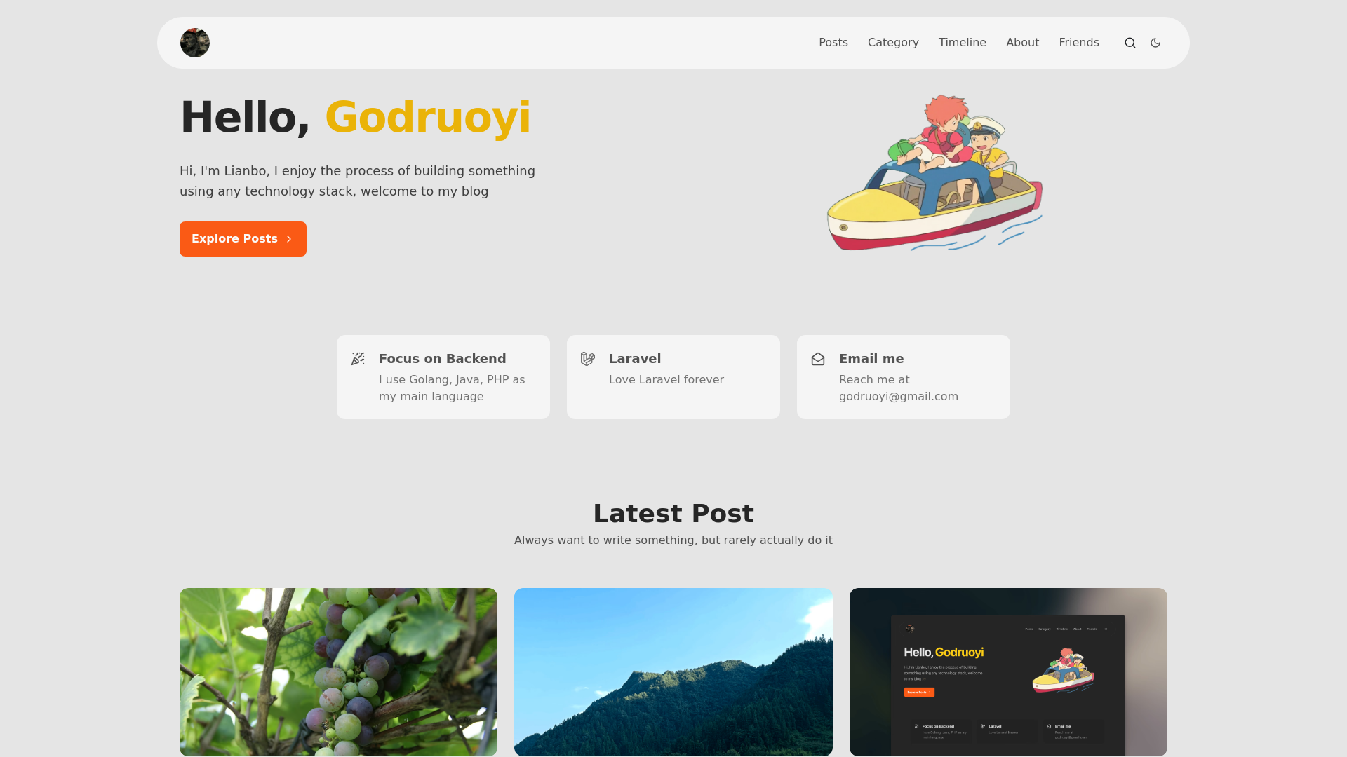 website screenshot of https://gblogtesting.pages.dev/