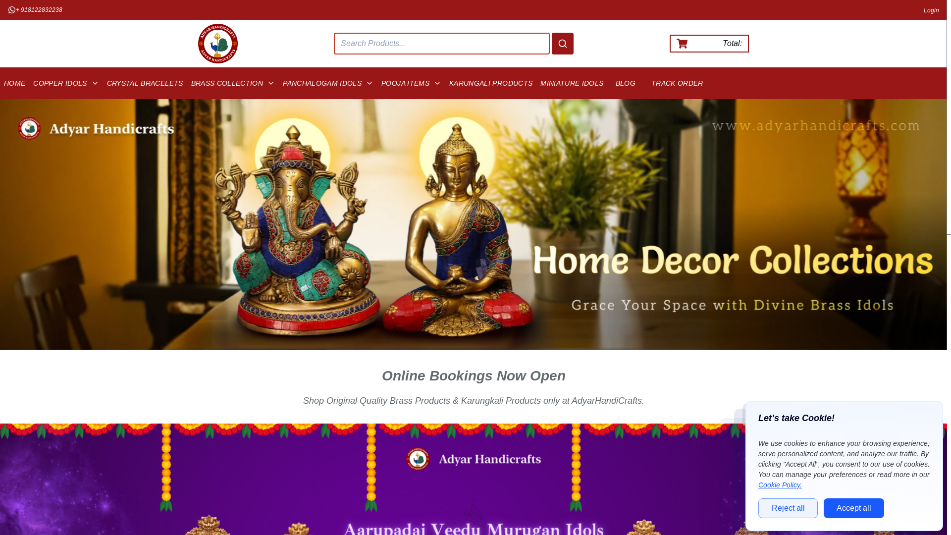 website screenshot of https://adyarhandicraftsnext.pages.dev/