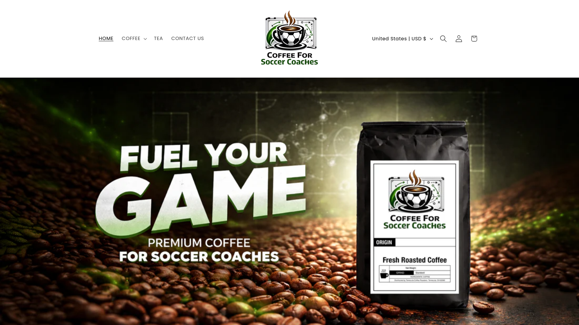 website screenshot of https://coffeeforsoccercoaches.com/
