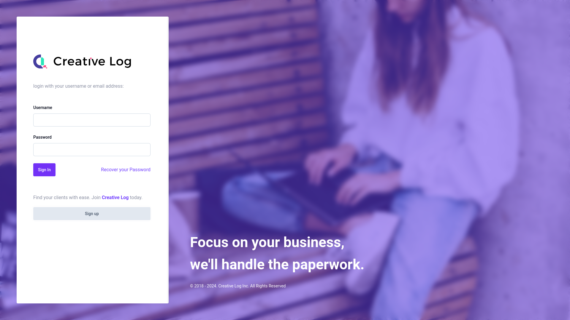 website screenshot of https://creativelog-freelance.pages.dev/