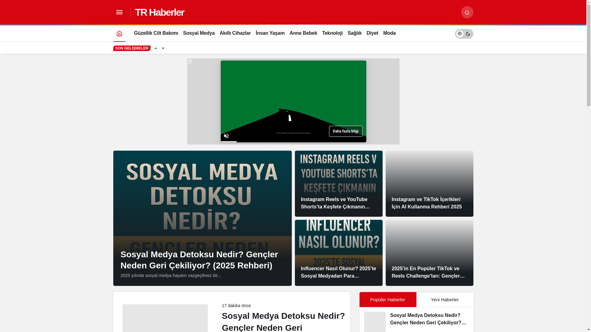 website screenshot of https://trhaberler.com