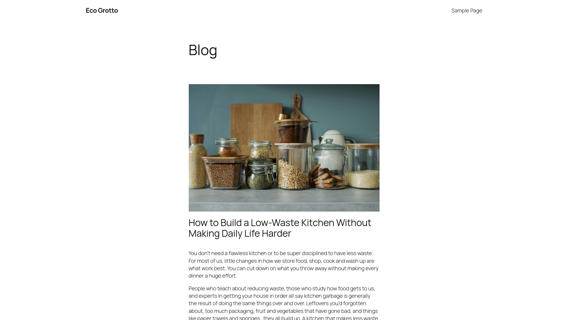 website screenshot of https://ecogrotto.com