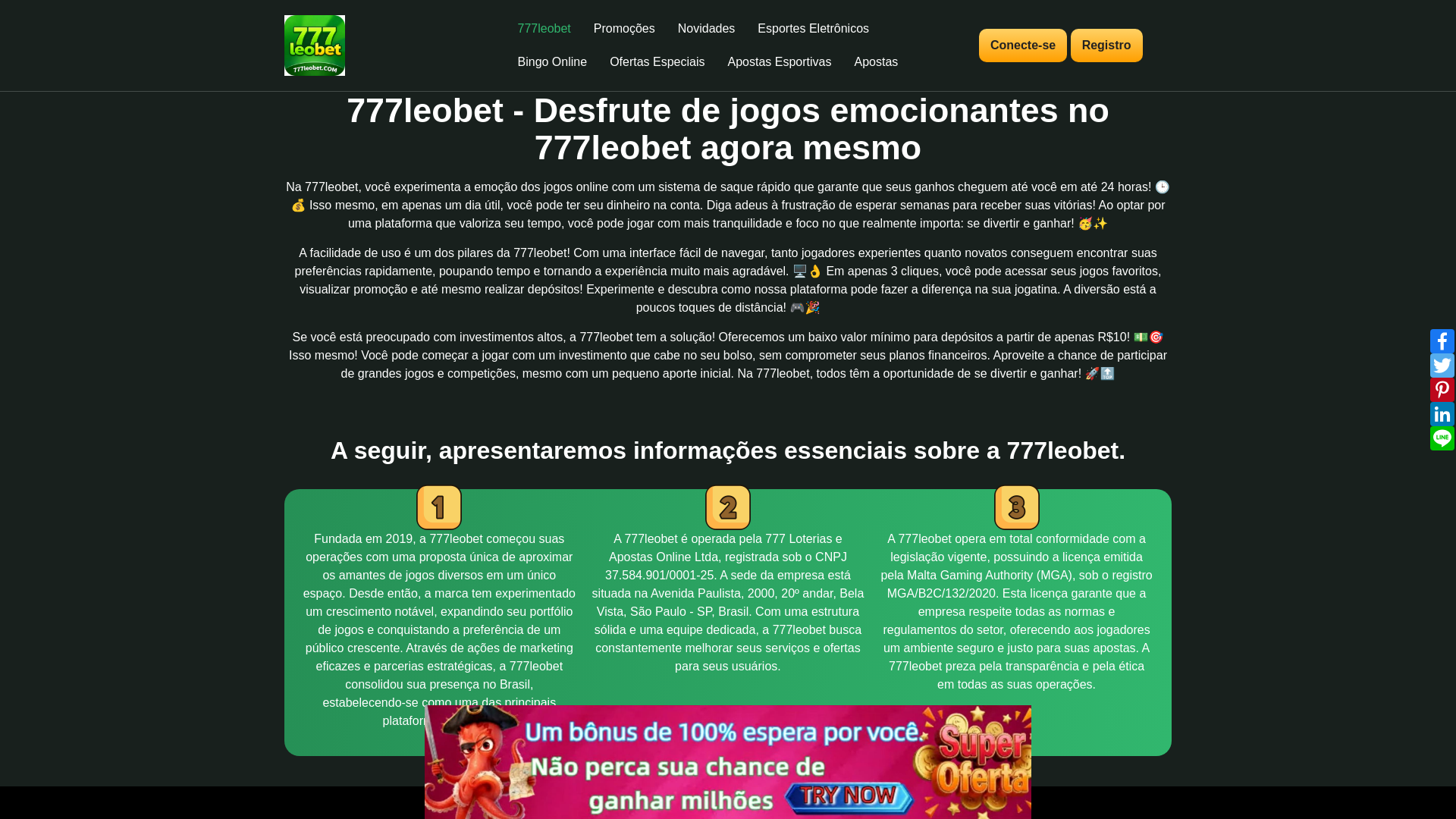 website screenshot of https://777leobetsp.com/