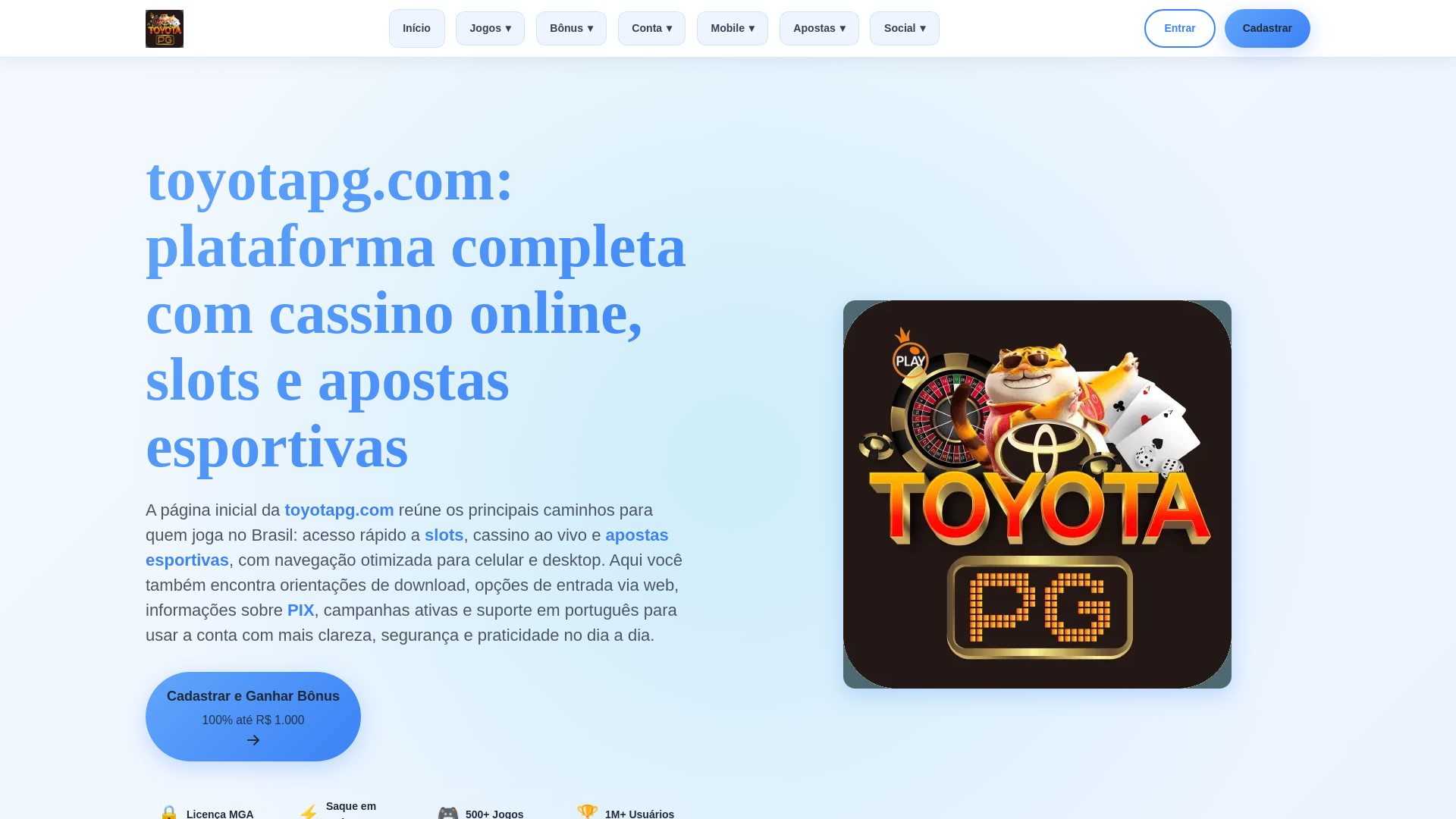 website screenshot of https://toyotapga1.com/