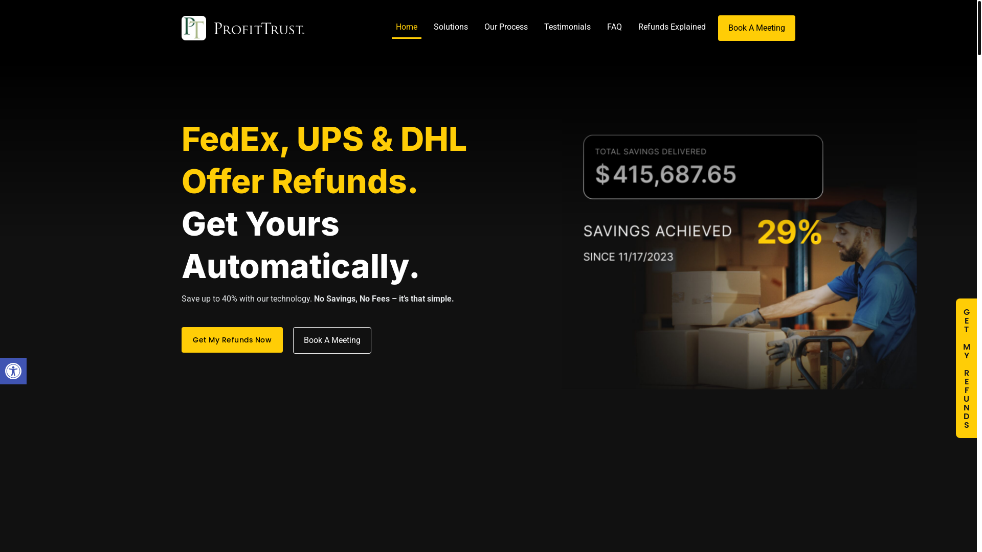 website screenshot of https://teamprofittrust.com/