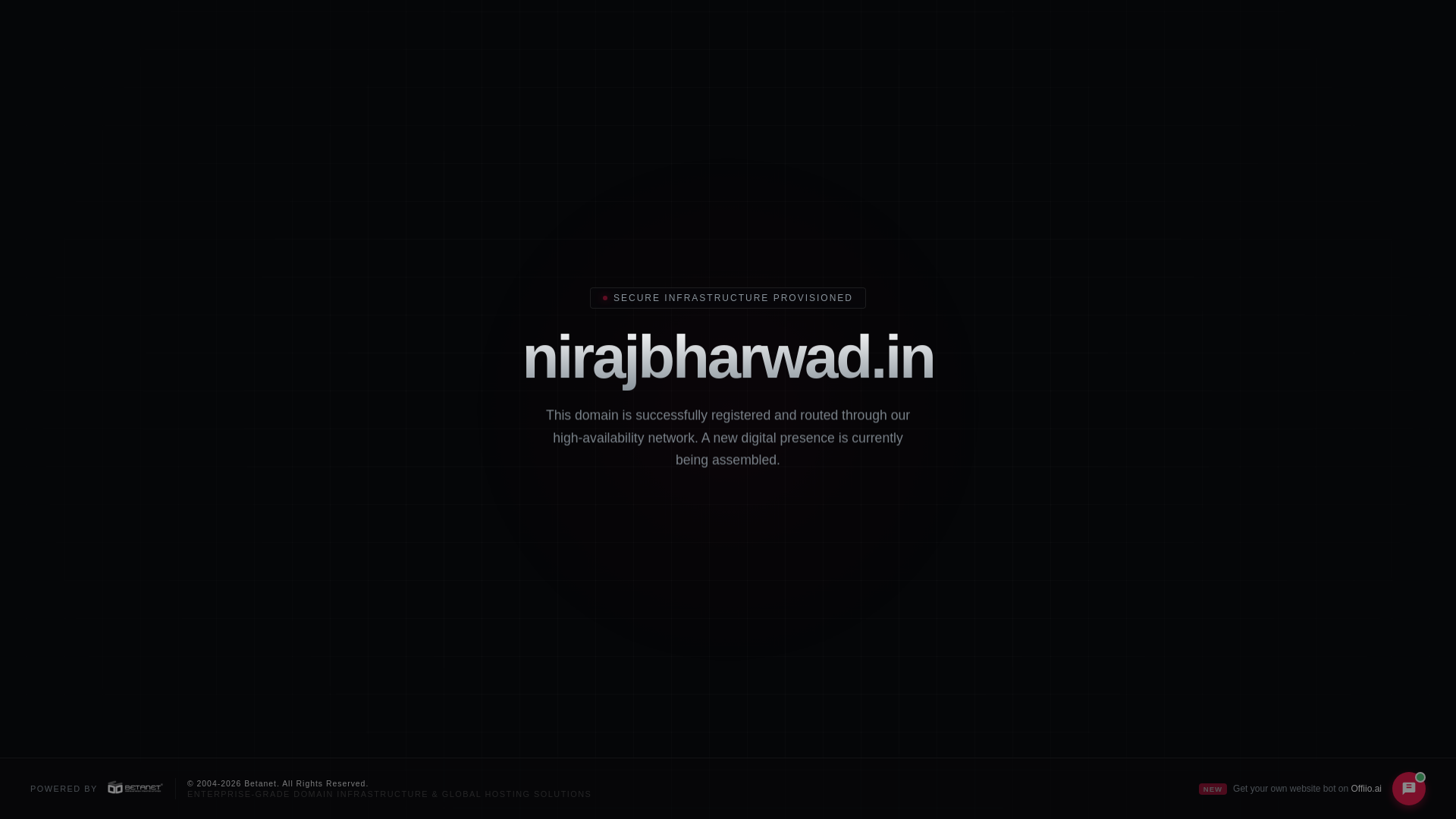 website screenshot of https://nirajbharwad.in/