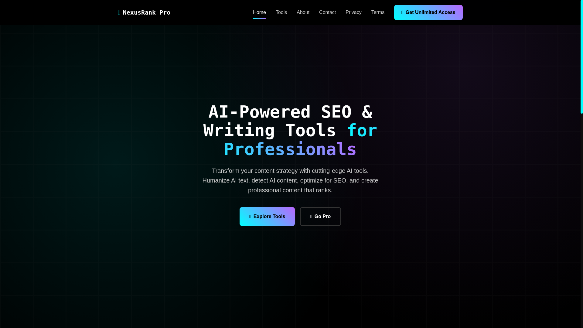 website screenshot of https://nexusrankpro.pages.dev/