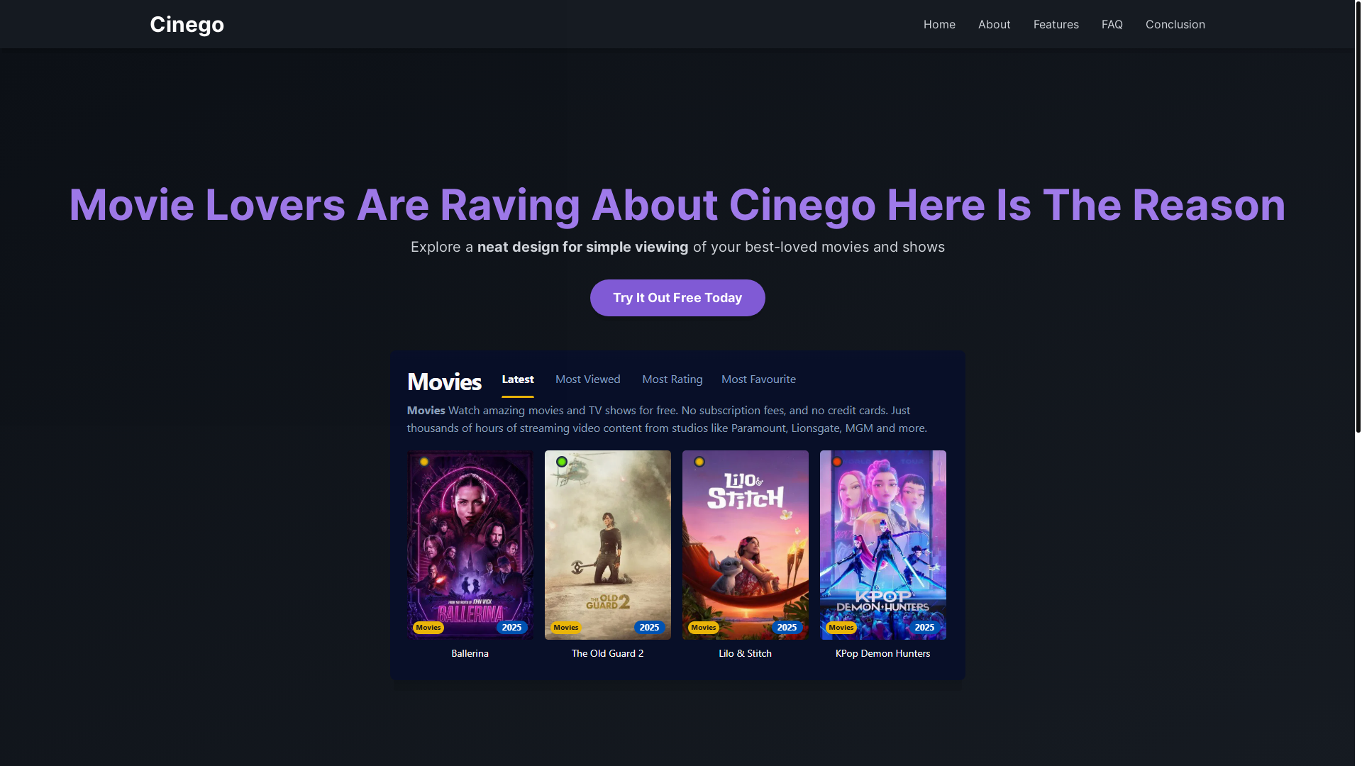 website screenshot of https://cinego-pmyu.pages.dev/