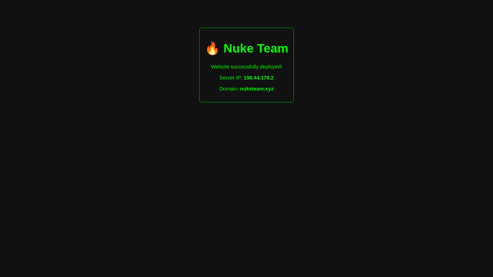 website screenshot of https://nuketeam.xyz/