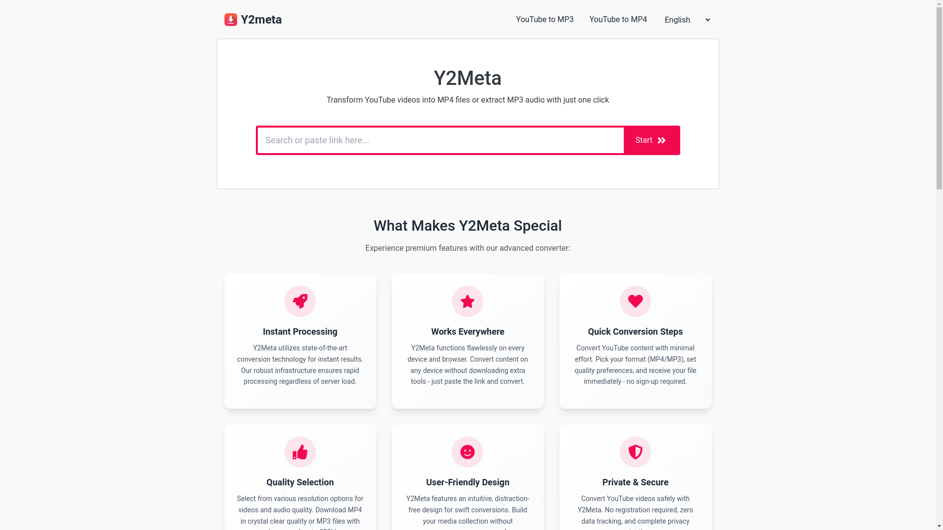 website screenshot of https://y2meta.net.co/
