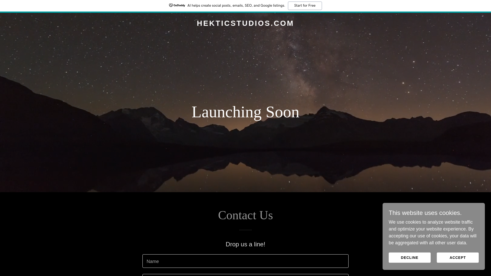 website screenshot of https://hekticstudios.com/