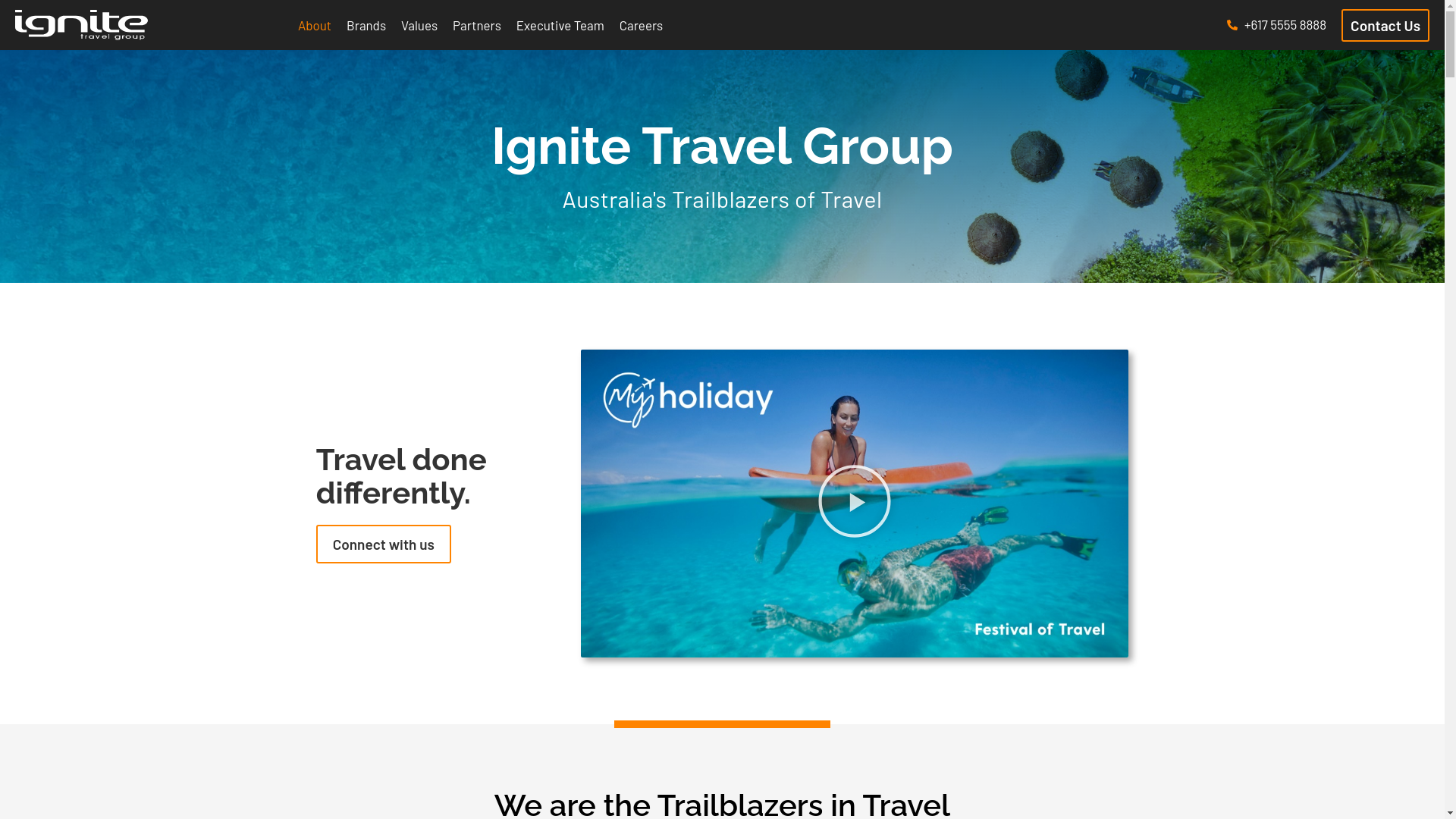 website screenshot of https://ignitetravel.com/