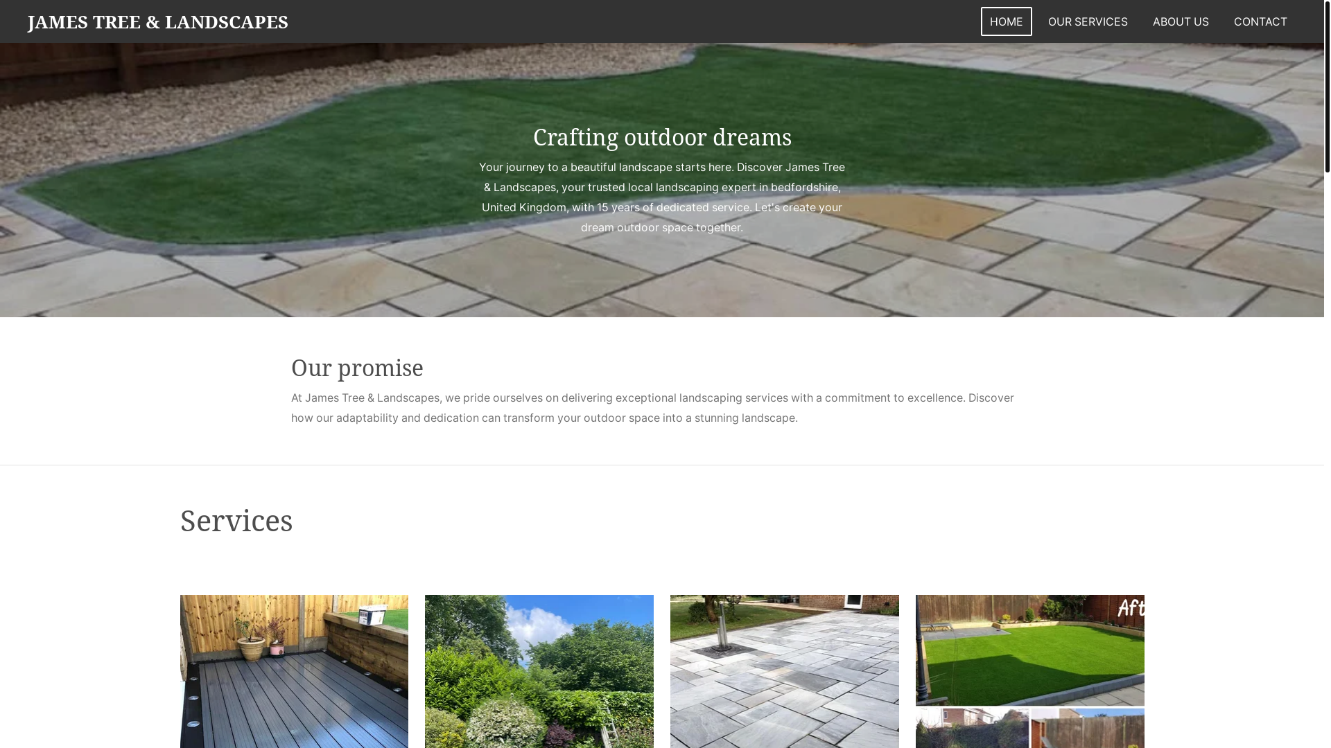 website screenshot of https://james-tree-landscapes.com/