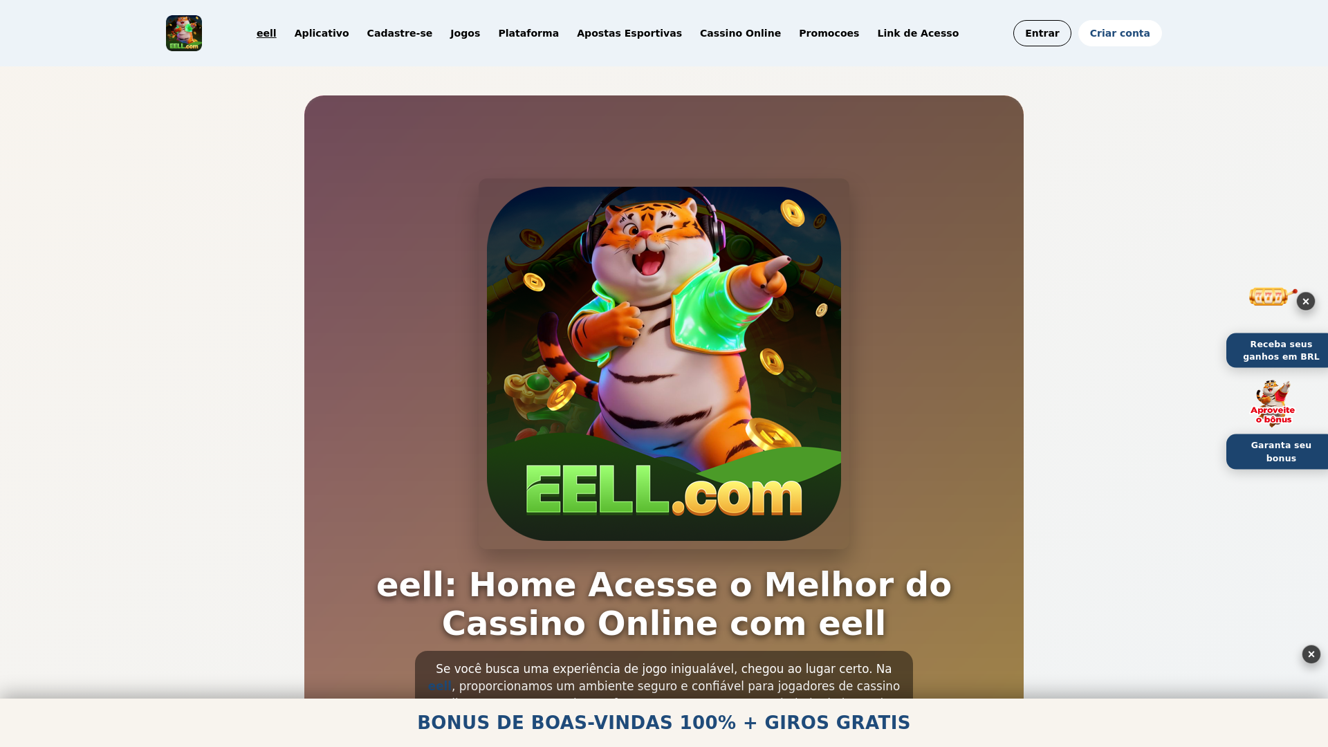 website screenshot of https://eellaviator.com/