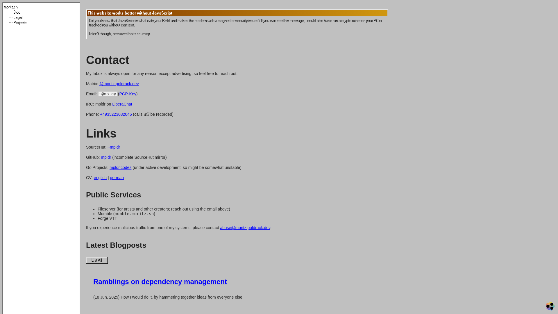 website screenshot of https://moritz.sh/