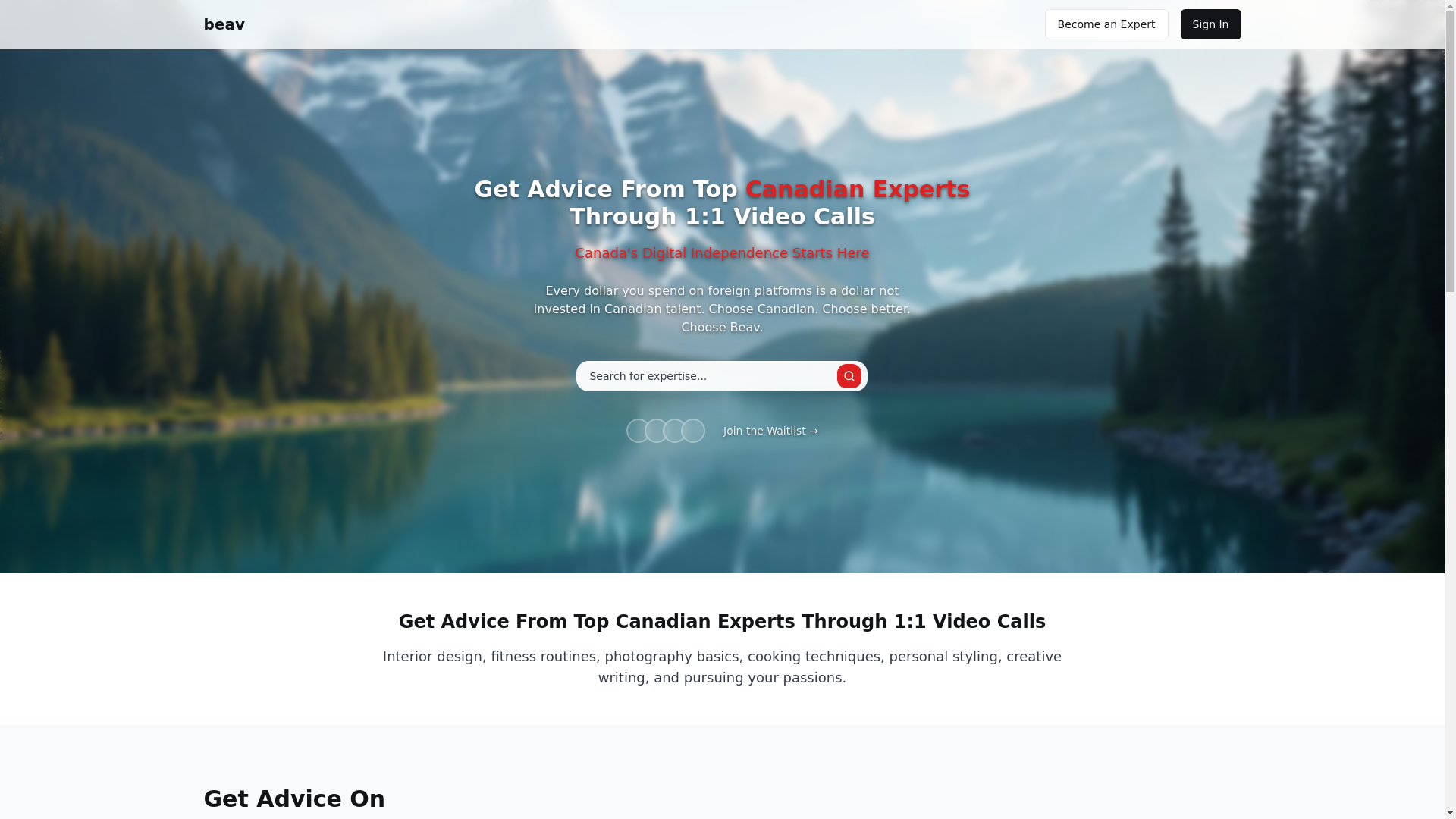 website screenshot of https://beav.social/