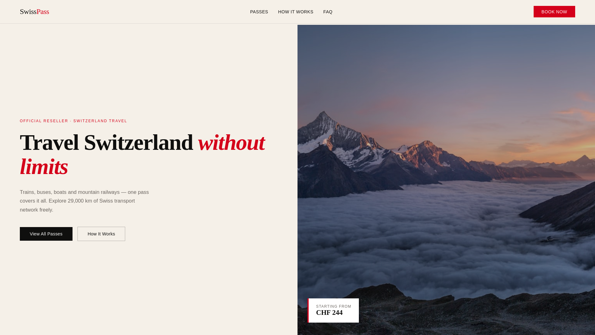 website screenshot of https://swisspassdigi.to/