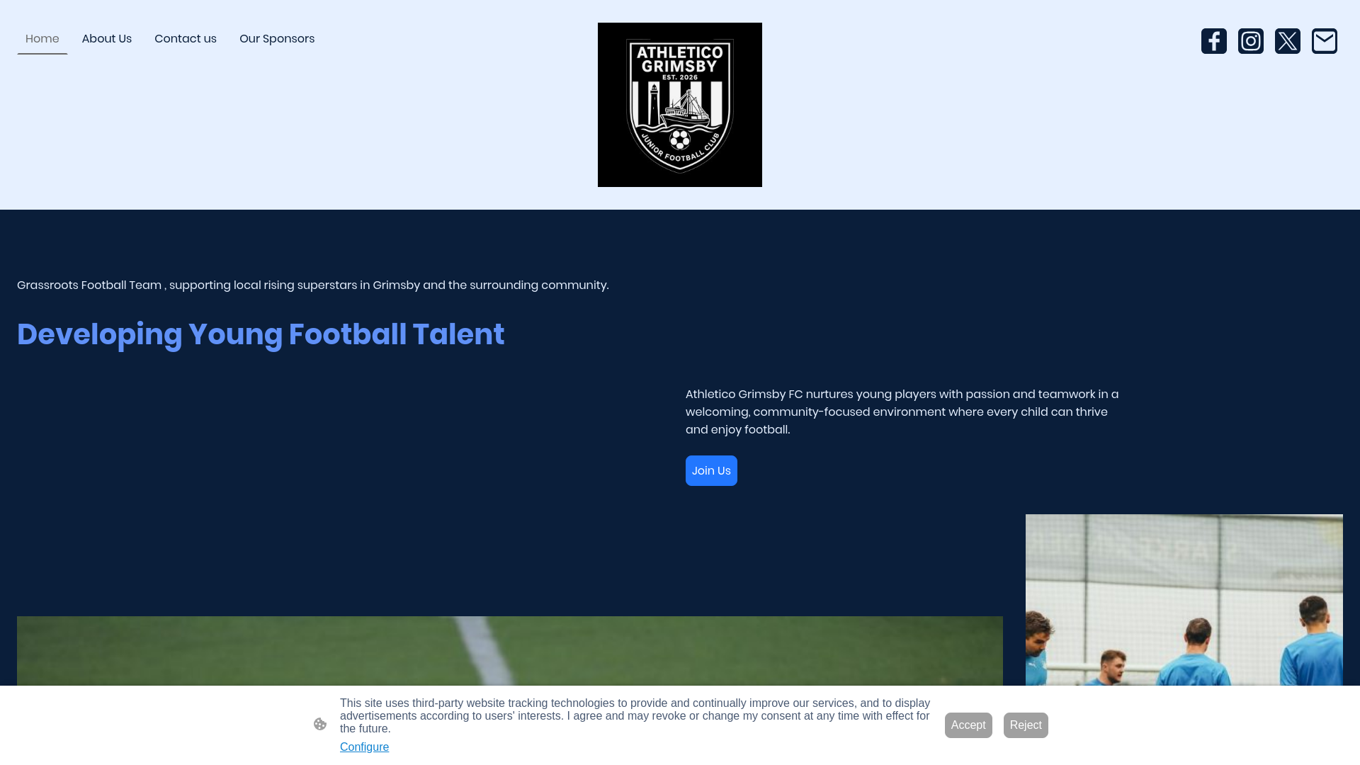 website screenshot of https://athleticogrimsby.co.uk/