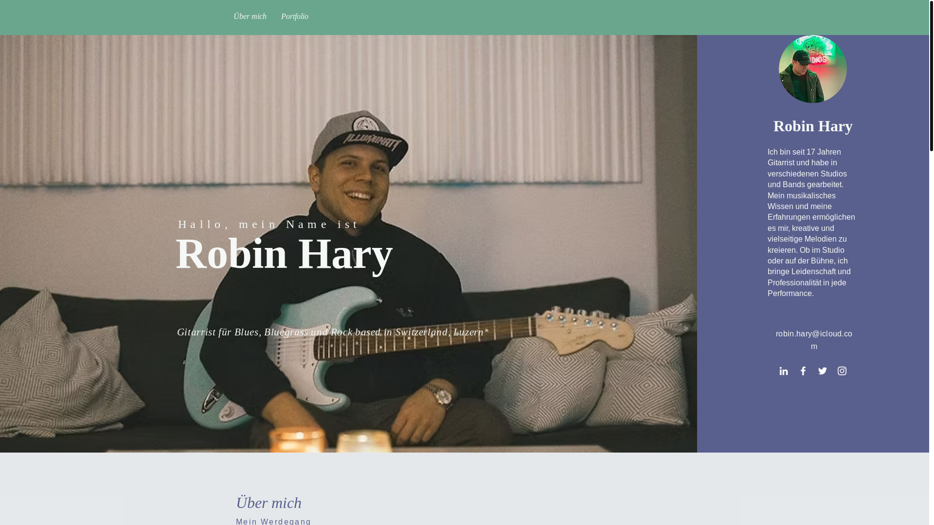 website screenshot of https://robinhary.ch/