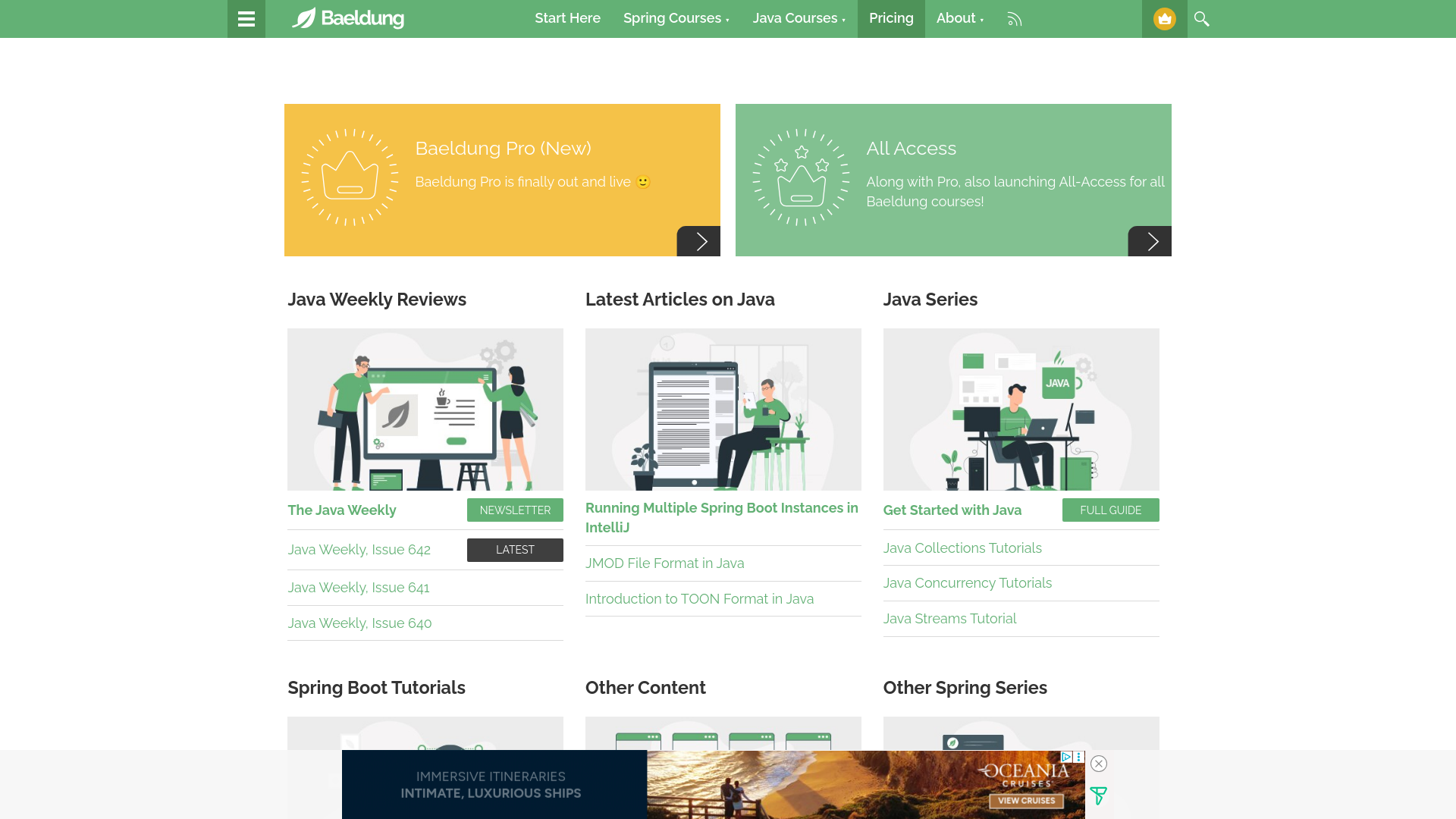 website screenshot of https://baeldung.com/