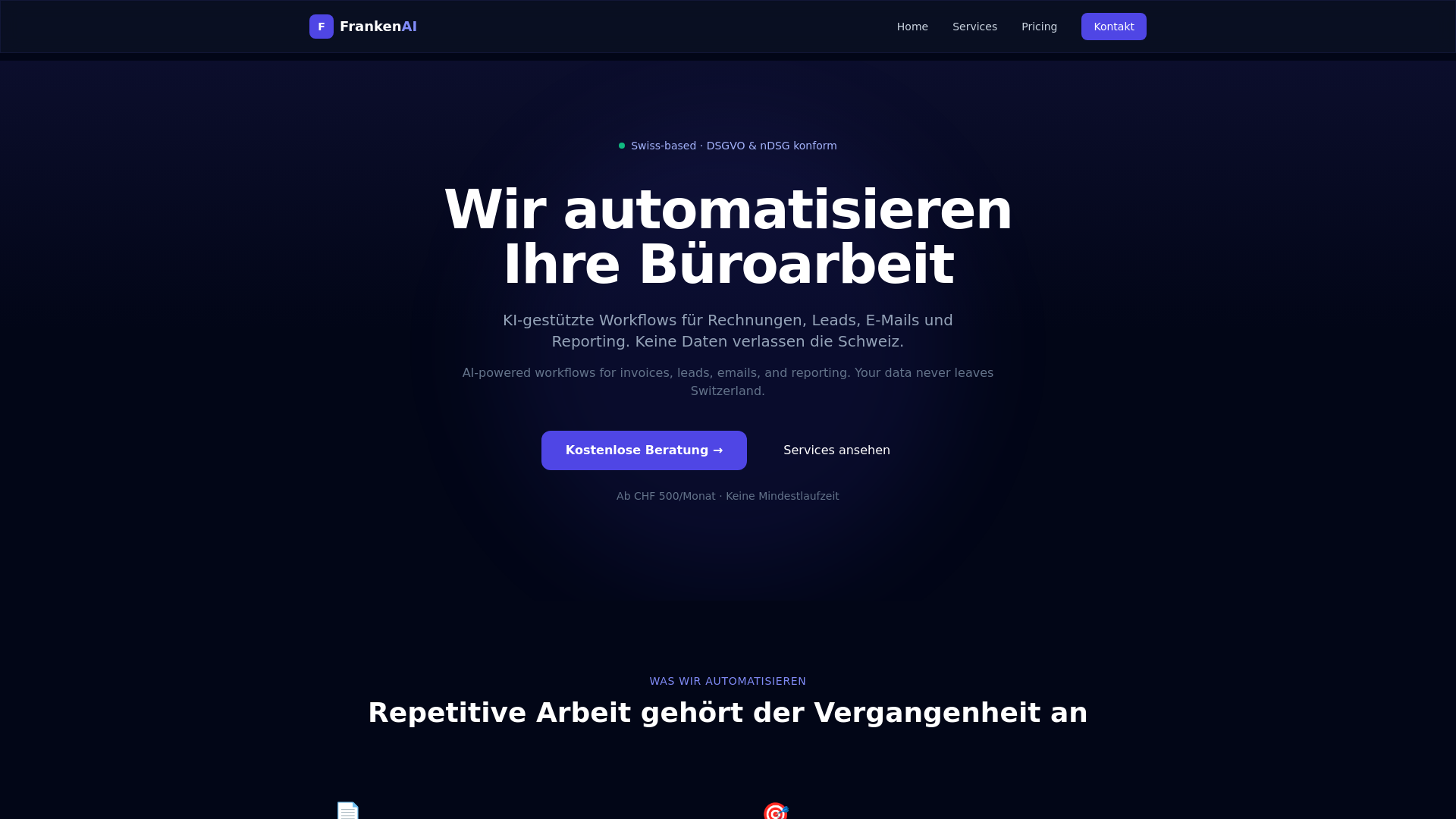 website screenshot of https://franken-ai.pages.dev/